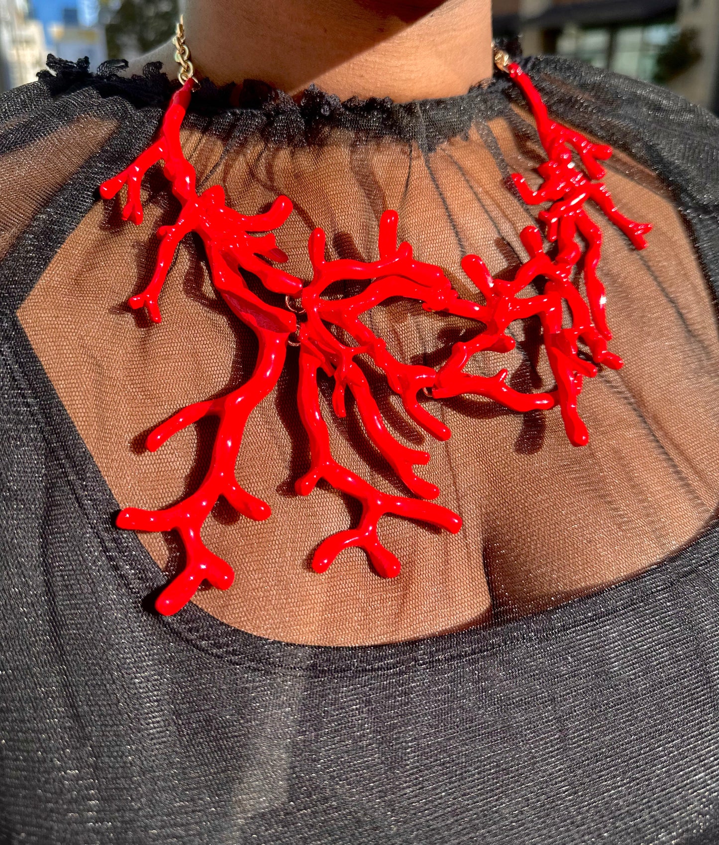 Cherry Red Branch Necklace—Will Ship The Week Of 11/10/25