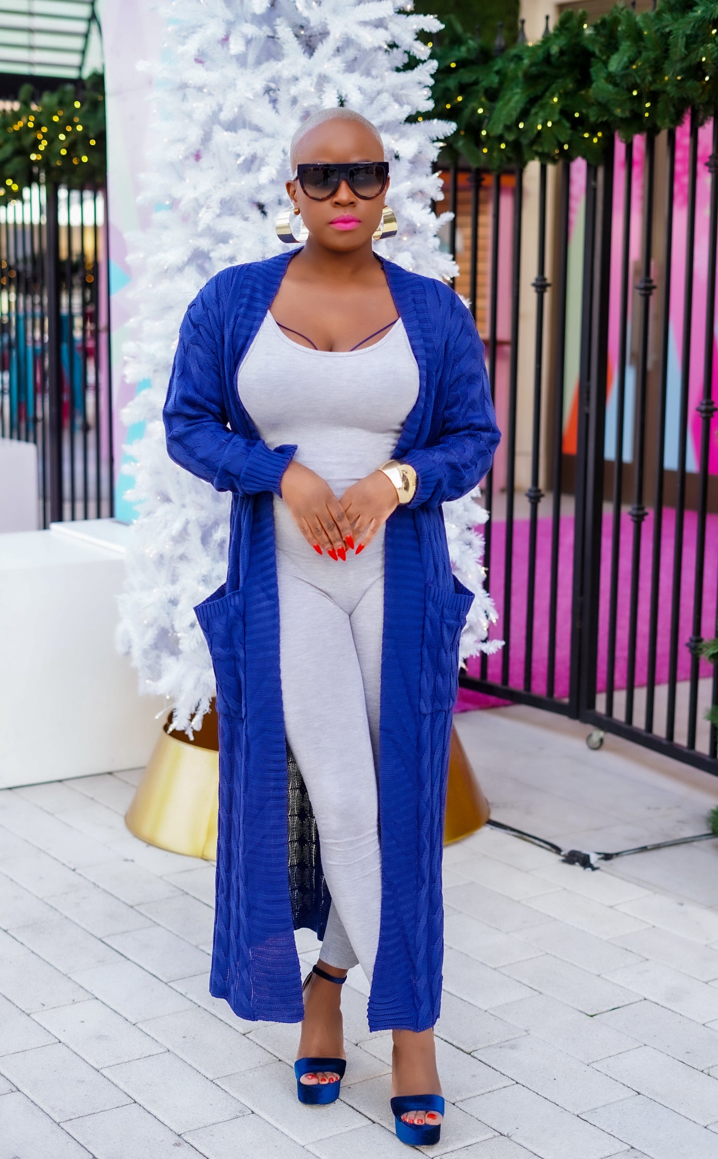 Sunny Autumn Long Sleeve Cardigan (Navy Blue)--Will Ship The Week Of 11/10/25
