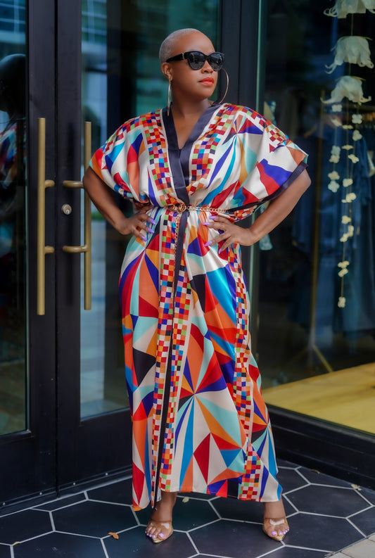 Kaleidescope Print Kimono--Will Ship The Week Of 11/10/25