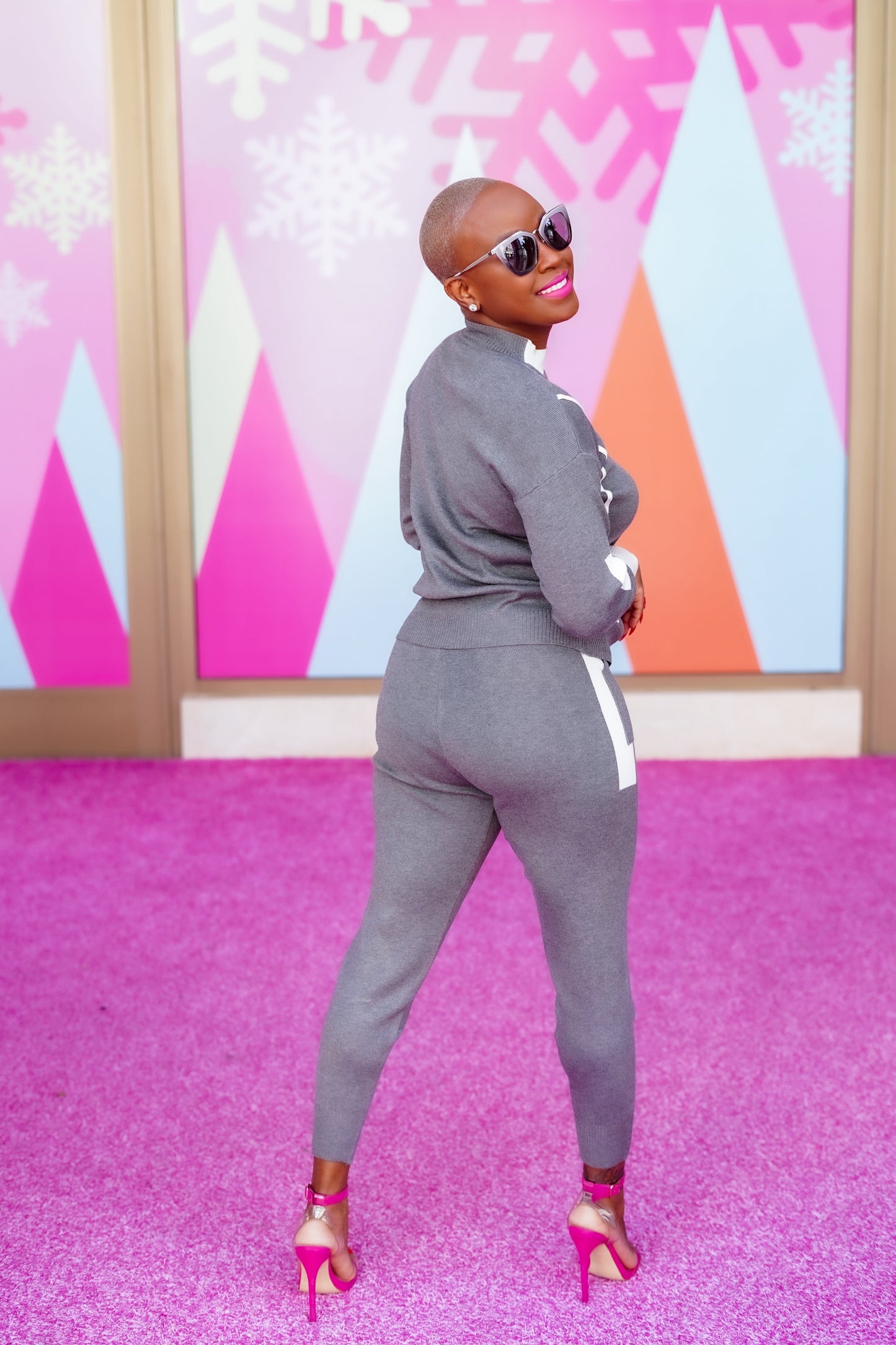 PLUS SIZE—Color Block Sweater Set (Light Gray)--Will Ship The Week Of 11/10/25