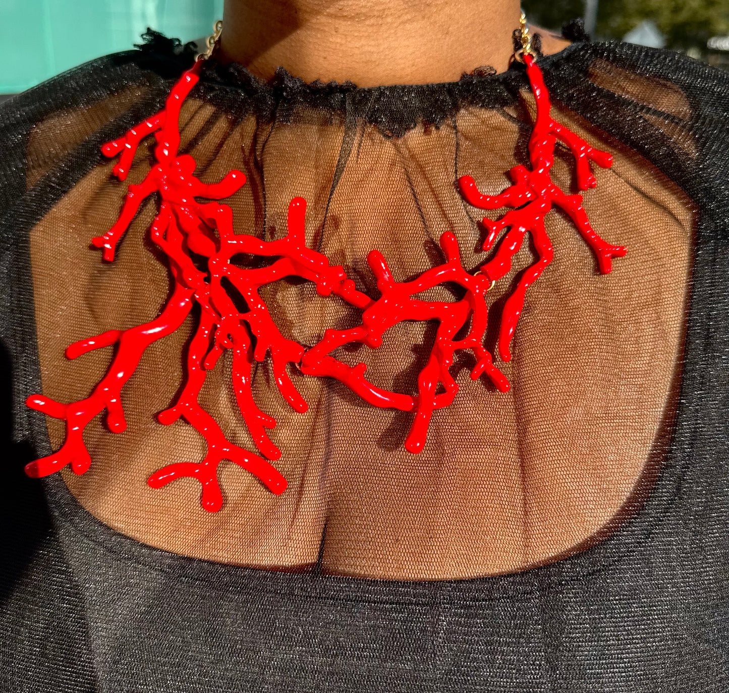 Cherry Red Branch Necklace—Will Ship The Week Of 11/10/25