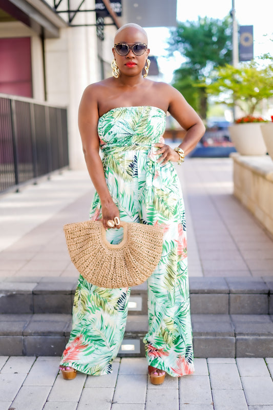 PLUS SIZE--Summer Vacay Strapless Jumpsuit--Will Ship The Week Of 11/10/25