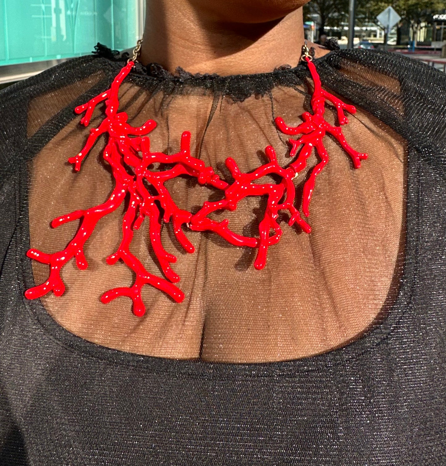 Cherry Red Branch Necklace—Will Ship The Week Of 11/10/25