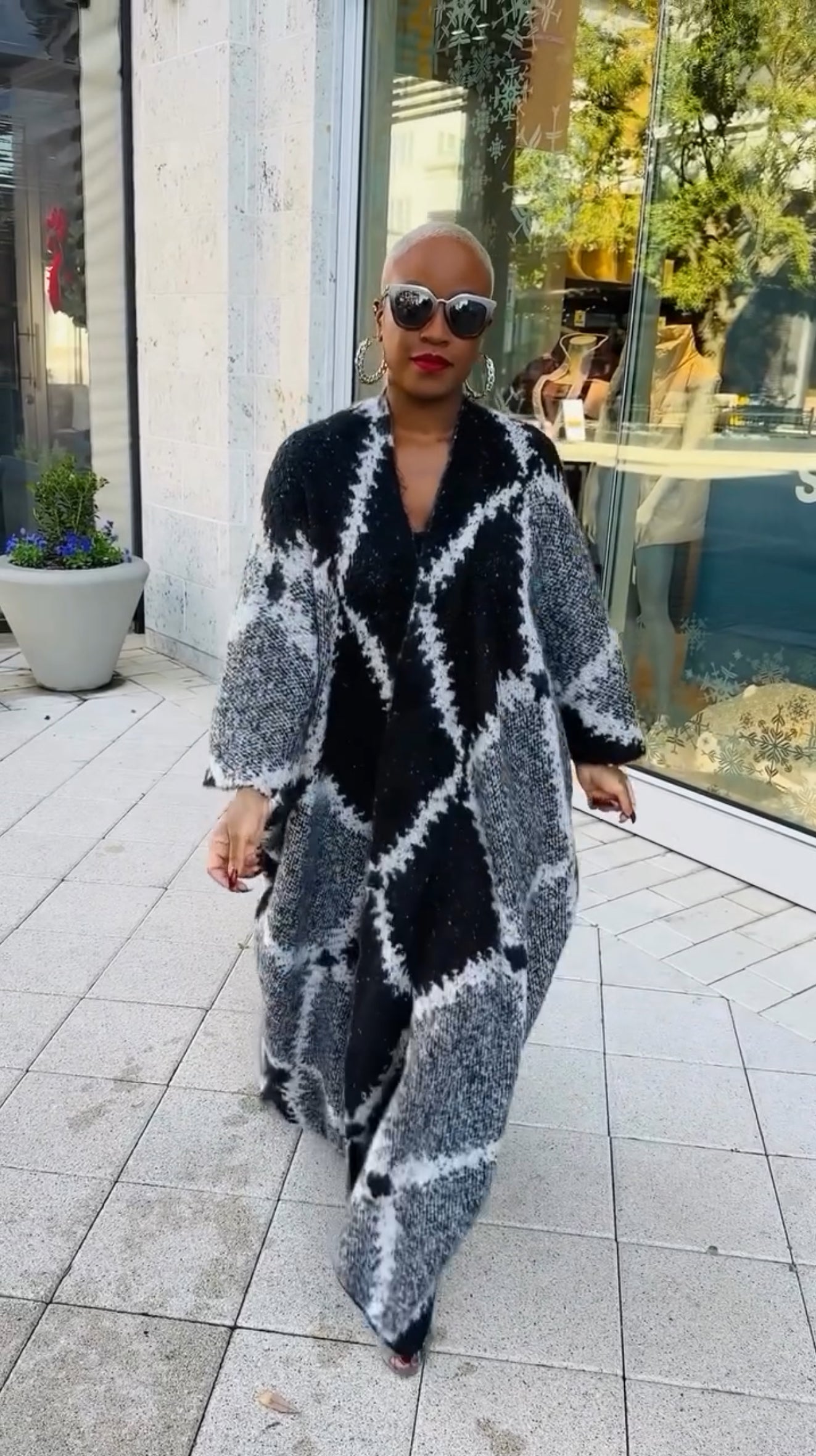 Oversized Open Front Poncho Sweater (Black)--Will Ship The Week Of 10/13/25