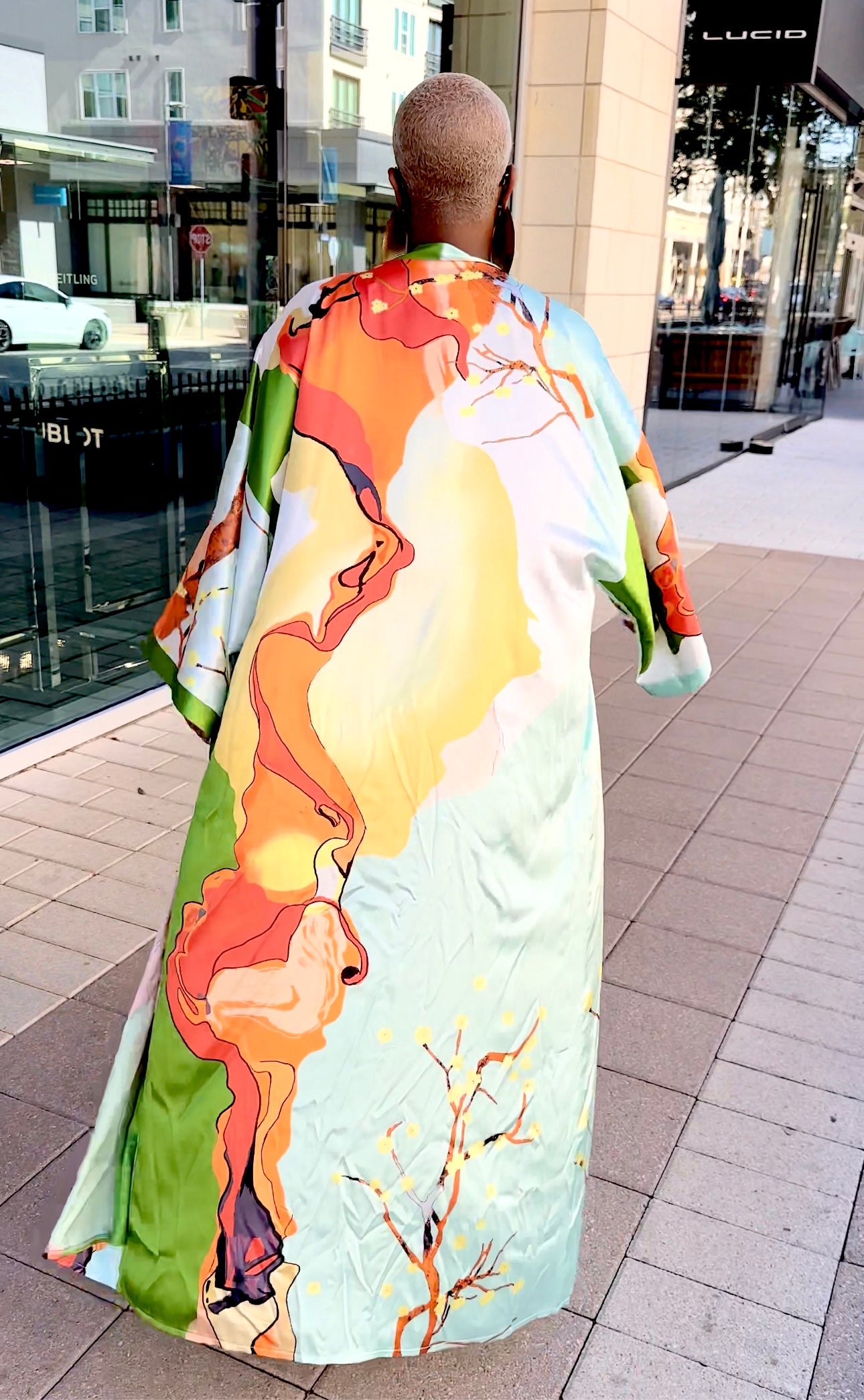 Blooming Blossom Kimono (Olive/Orange)--Will Ship The Week Of 11/10/25