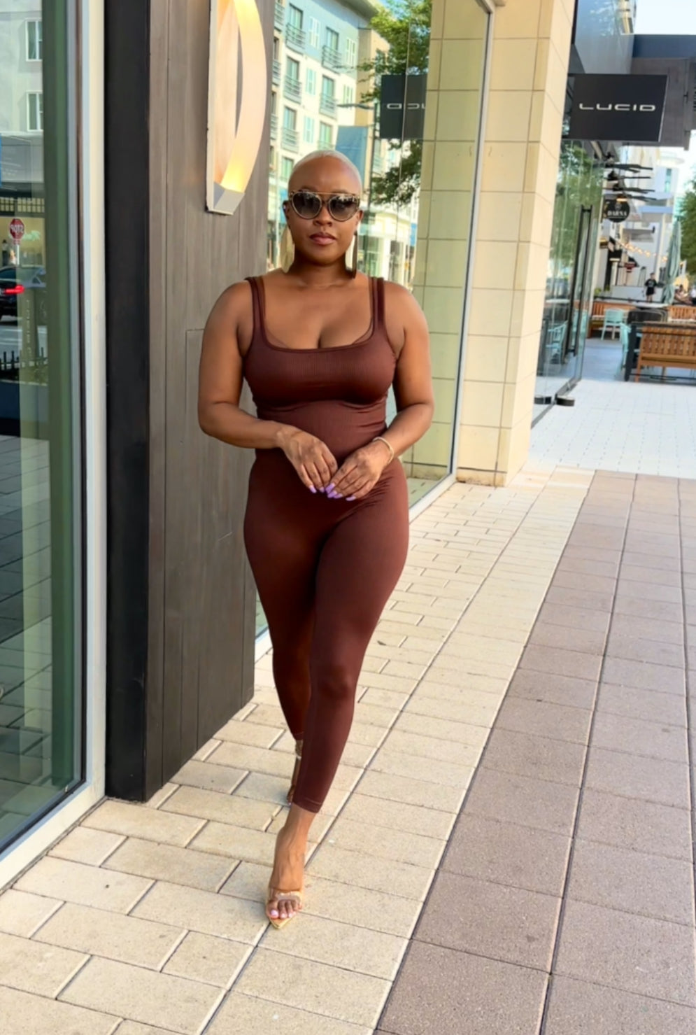Ribbed Compression Bodysuit (Mocha)—Will Ship The Week Of 5/19/25