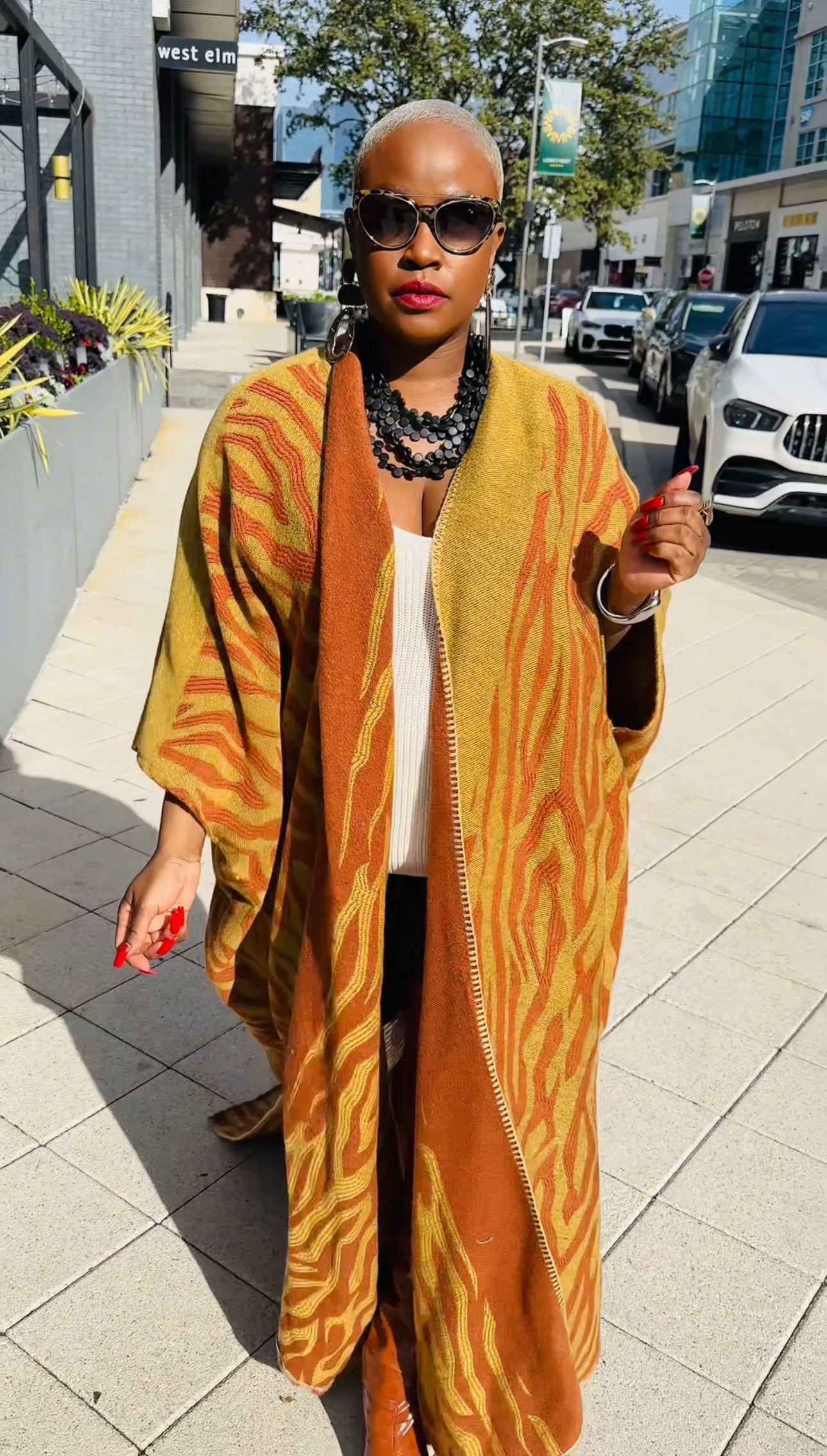Oversized Open Front Winter Cardigan (Cocoa Zebra Print)--Will Ship The Week Of 4/28/25
