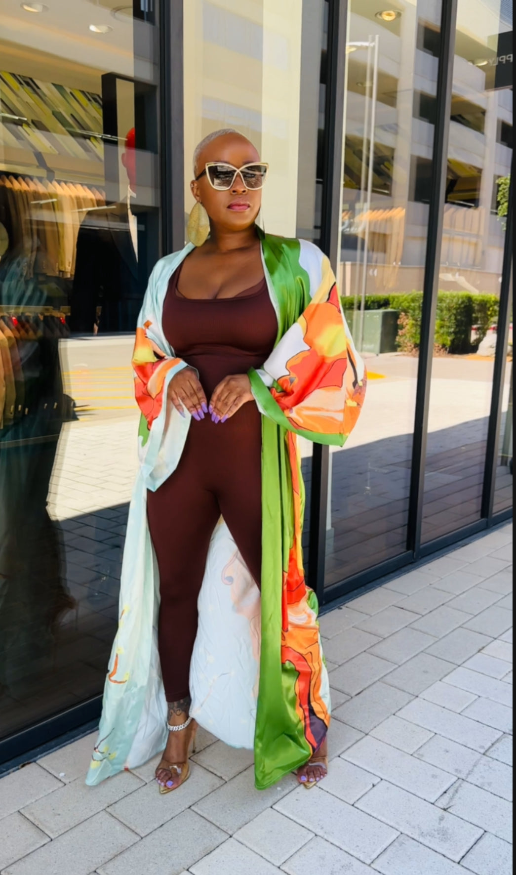 Blooming Blossom Kimono (Olive/Orange)--Will Ship The Week Of 11/10/25