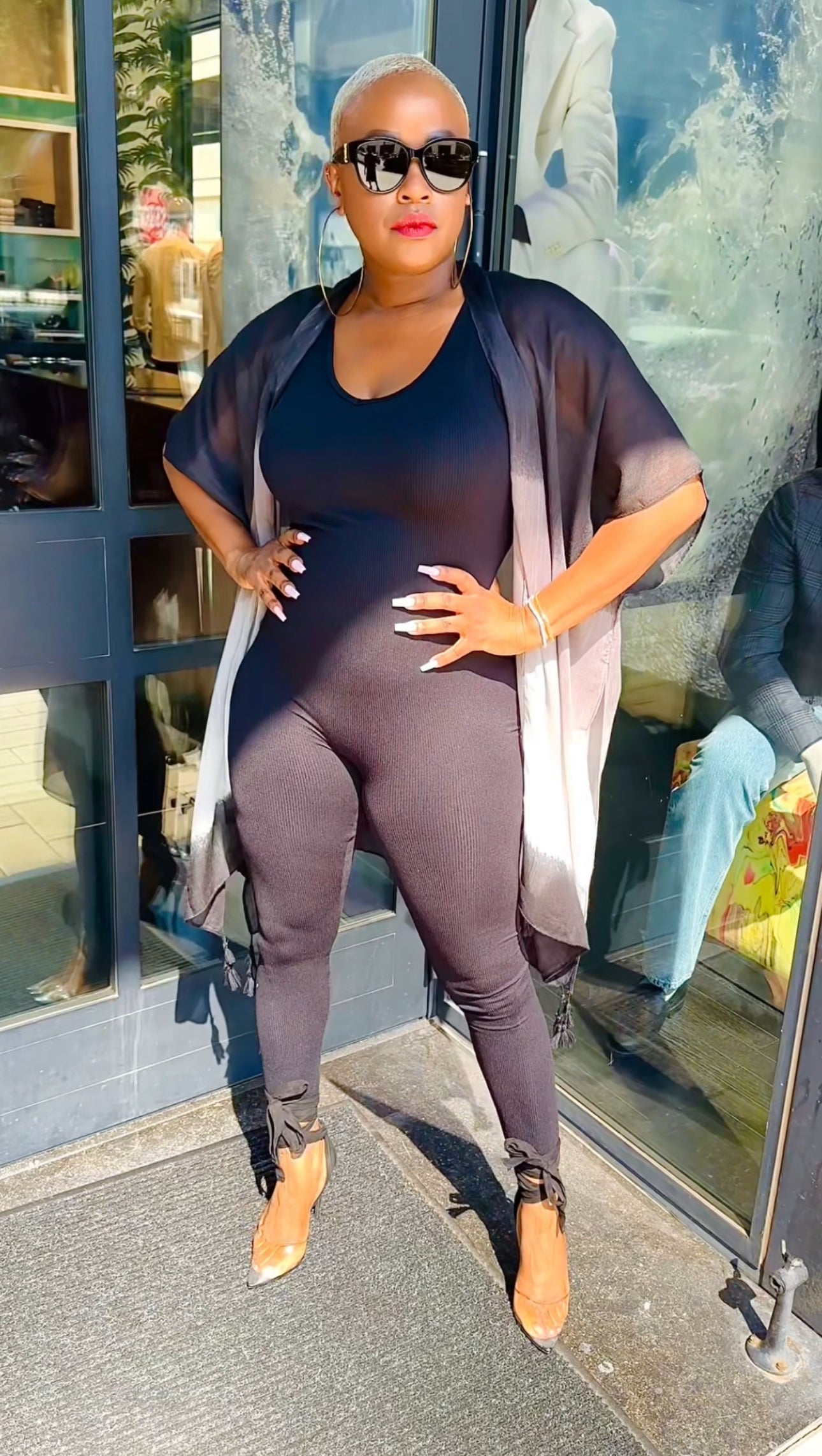 Ribbed Knit Full Length Bodysuit