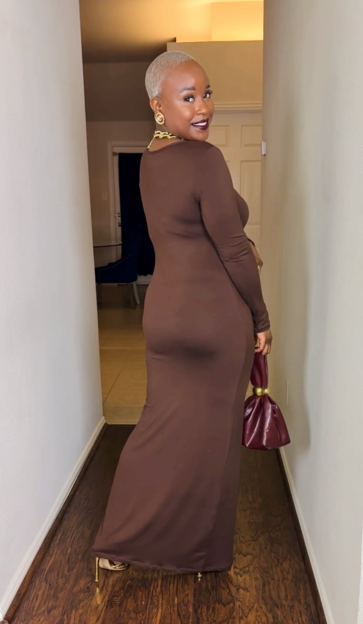 Luxe Layer Dress (Dark Mocha)
