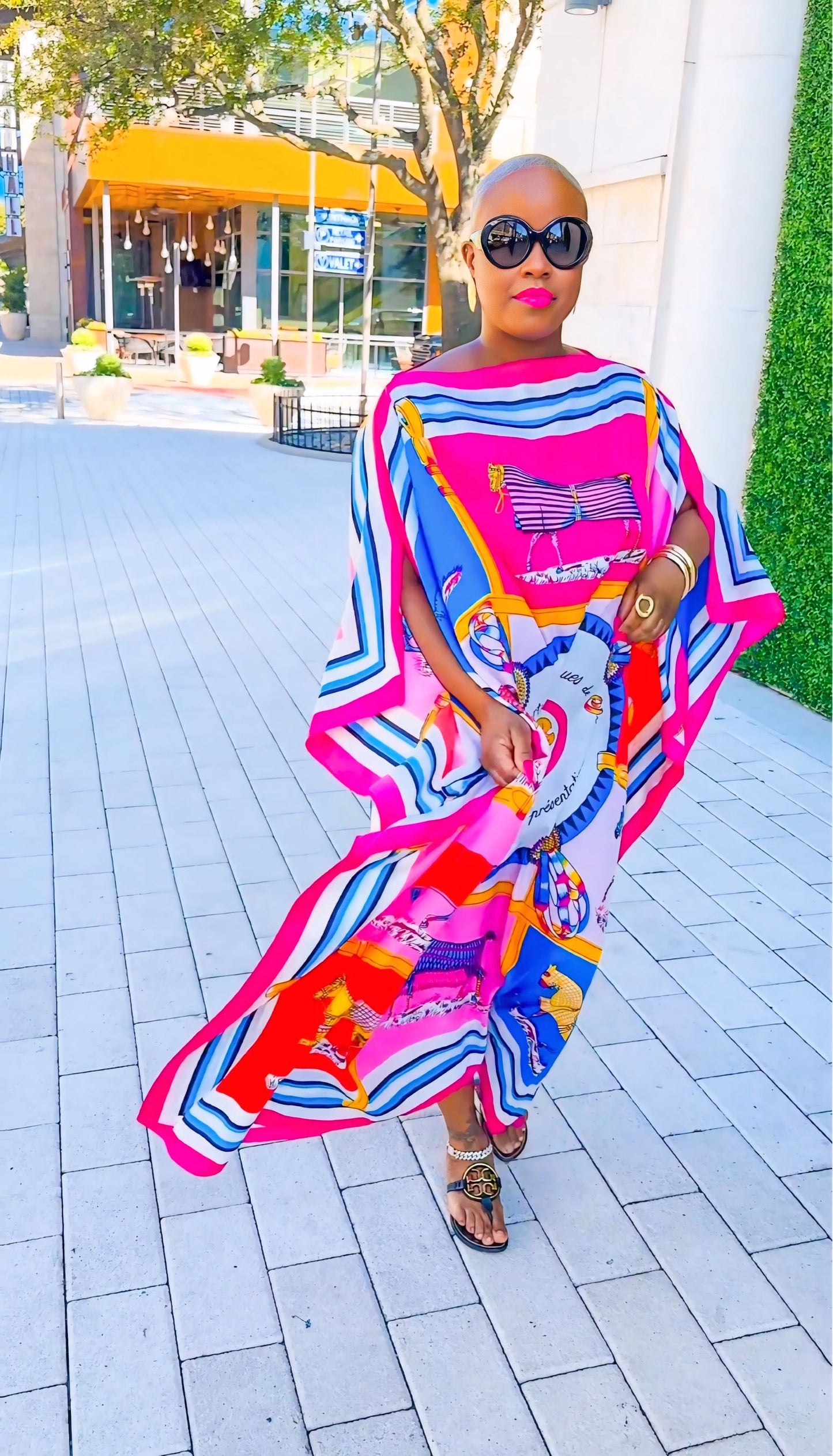 Summer Beach Kaftan (Fuchsia Print)—Will Ship The Week Of 2/16/26