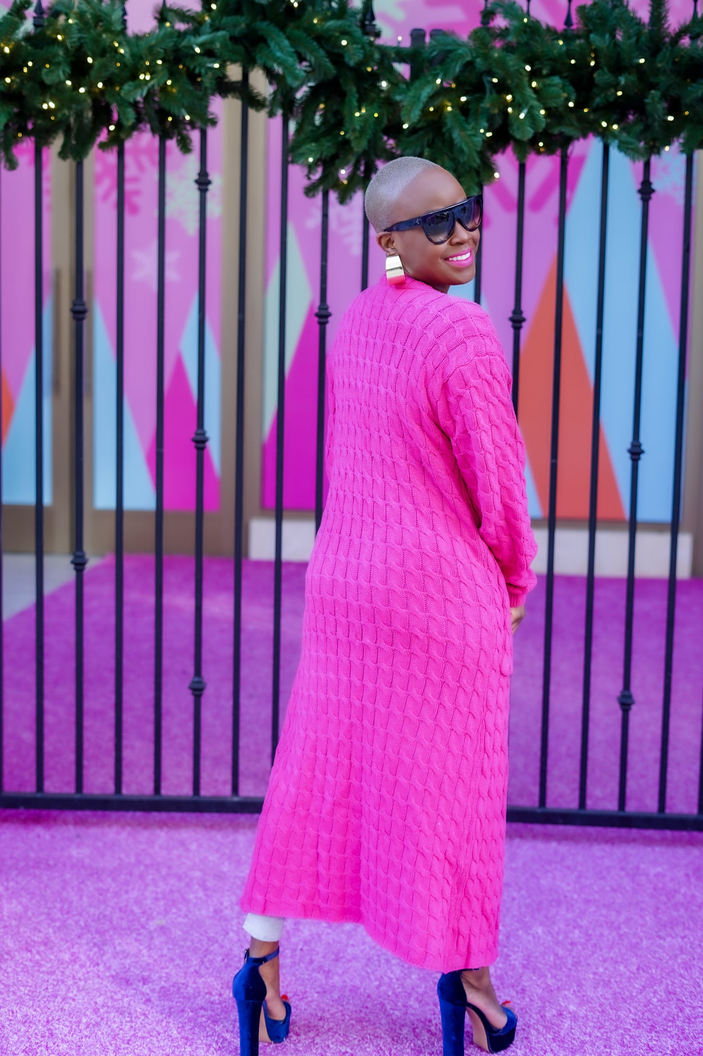 Sunny Autumn Long Sleeve Cardigan (Fuchsia)—Will Ship The Week Of 11/10/25