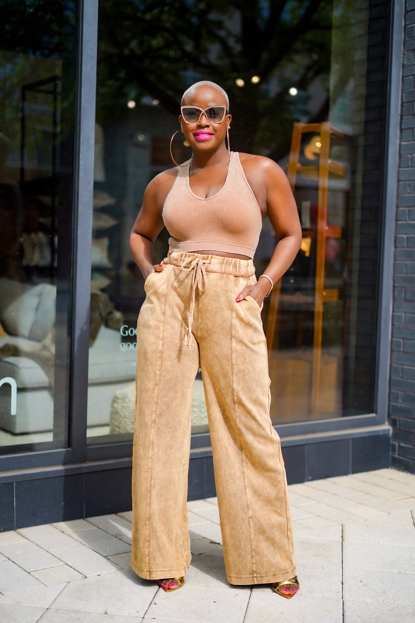 Bossy Cool Acid Wash Jogger Pants