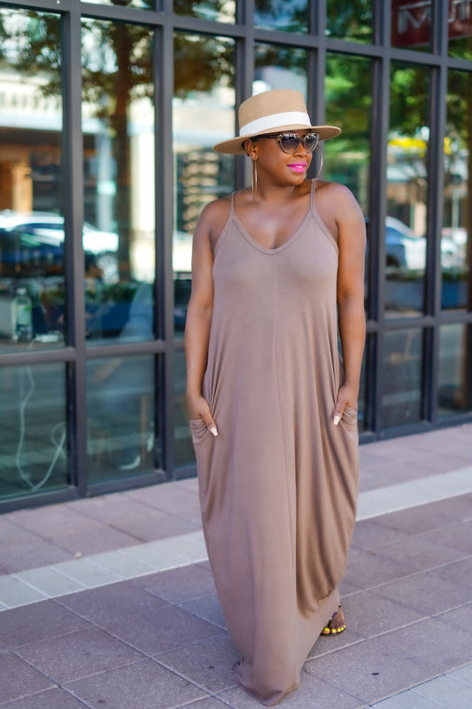 Beachside Resort Maxi Dress (Latte)
