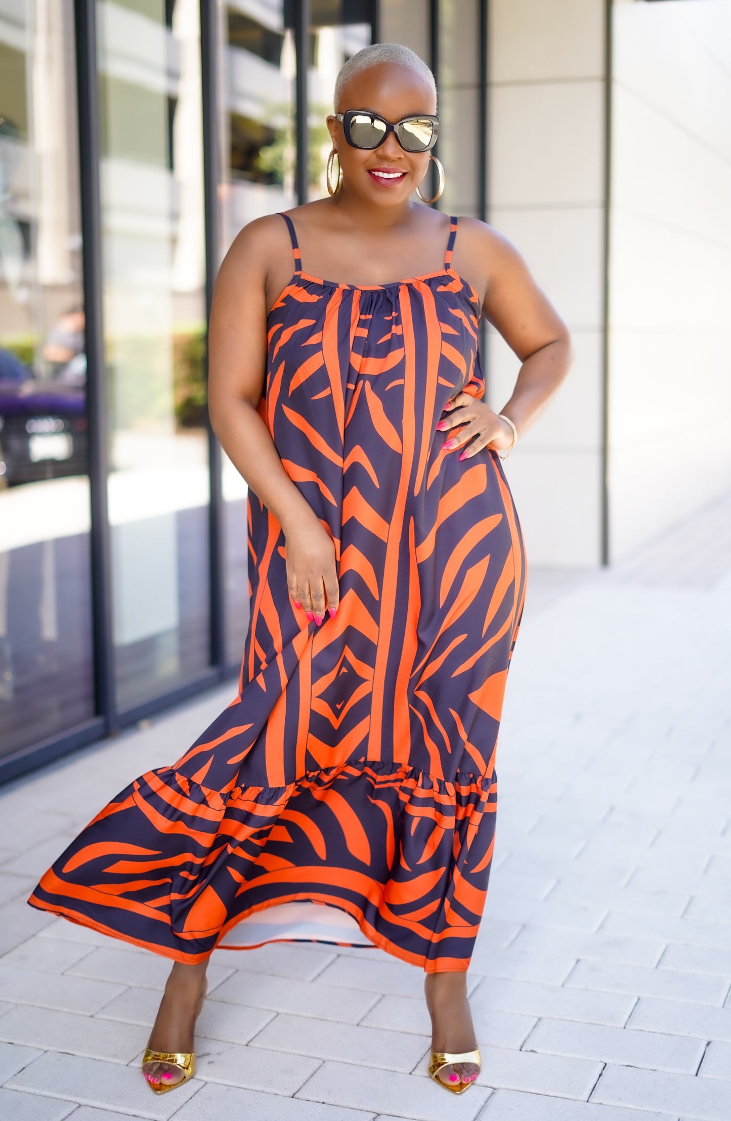 Tribal Abstract Printed Maxi Dress