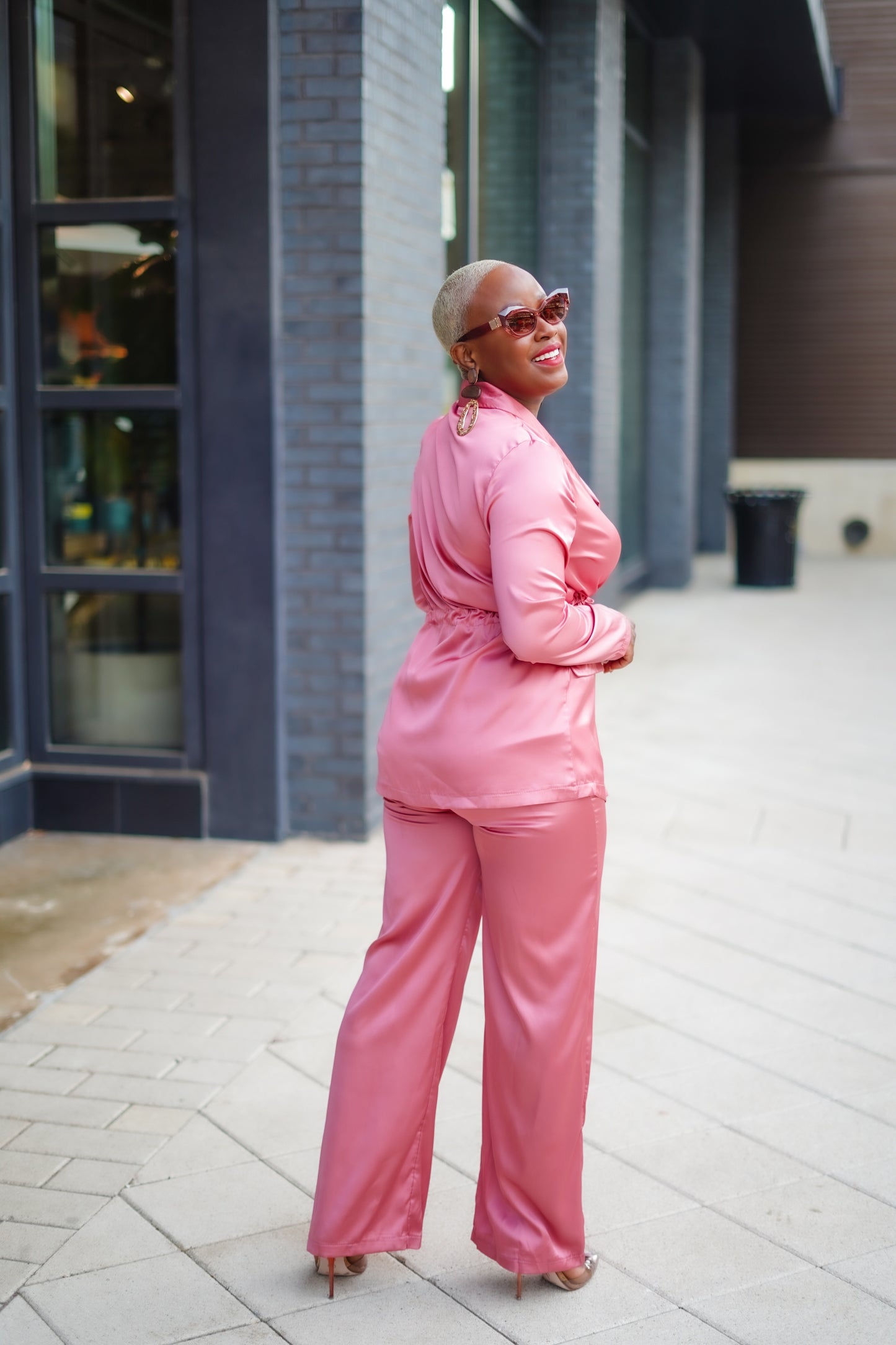 Satin Blazer & Pants Set