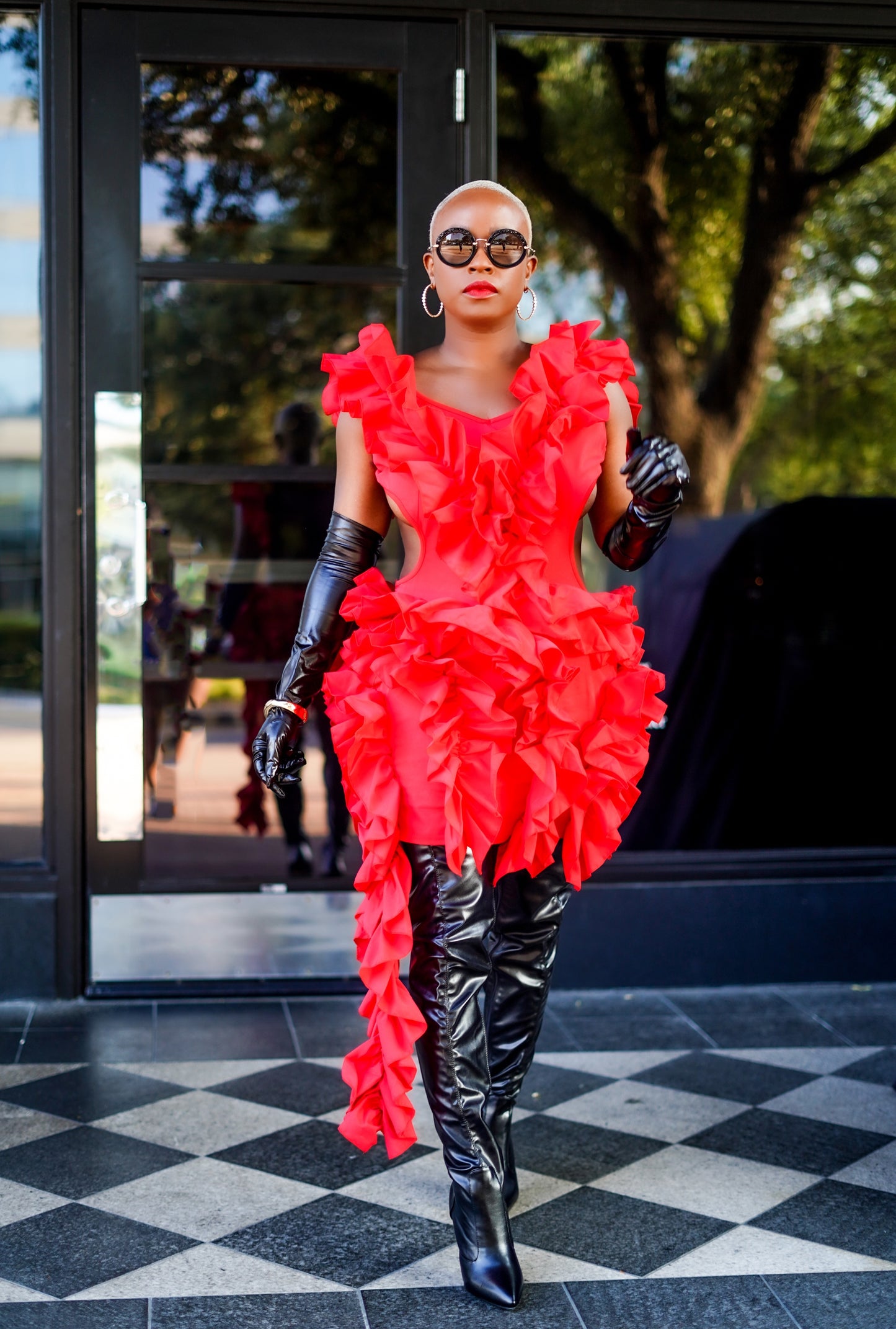 PLUS SIZE—Crimson Backless Birthday Dress—Will Ship The Week Of 11/10/25