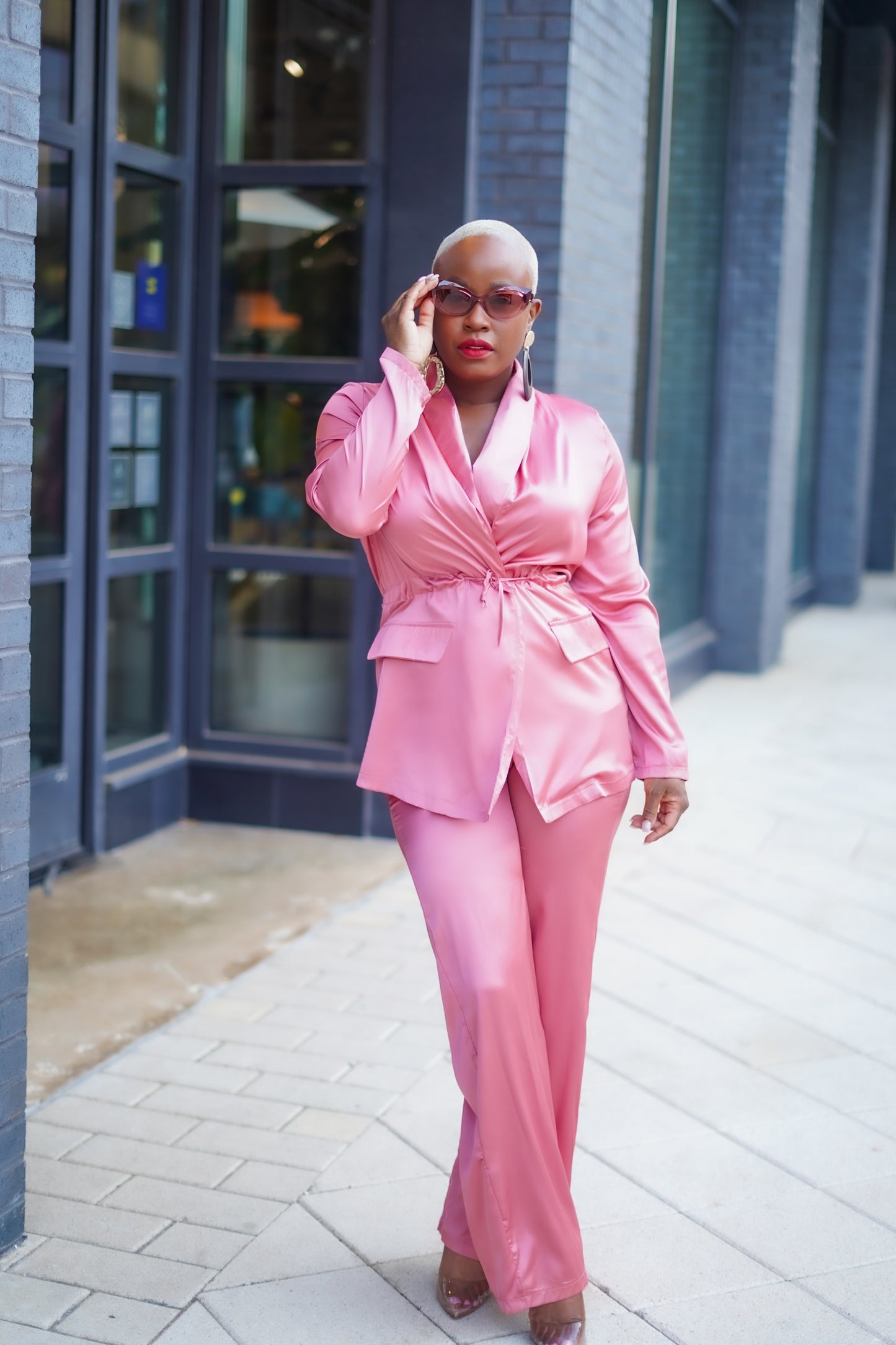 Satin Blazer & Pants Set