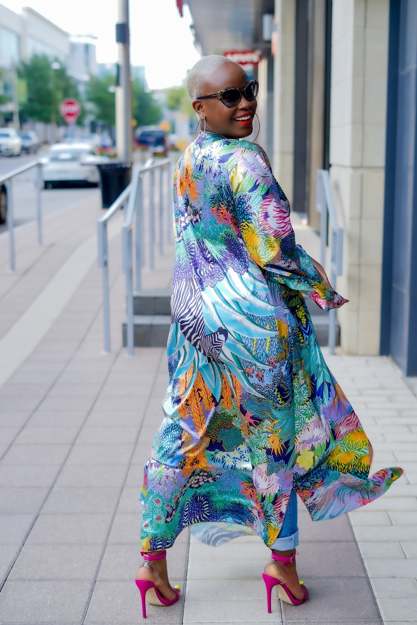 Jungle Green Zebra Print Kimono--Will Ship The Week Of 11/10/25