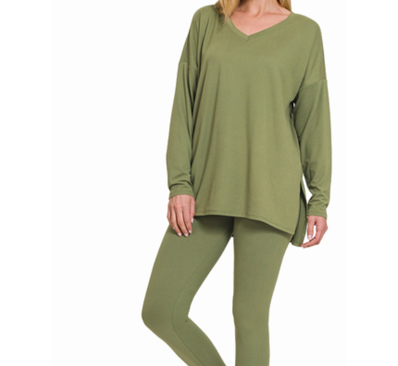 PLUS SIZE—Long Sleeve Matching Leggings Set