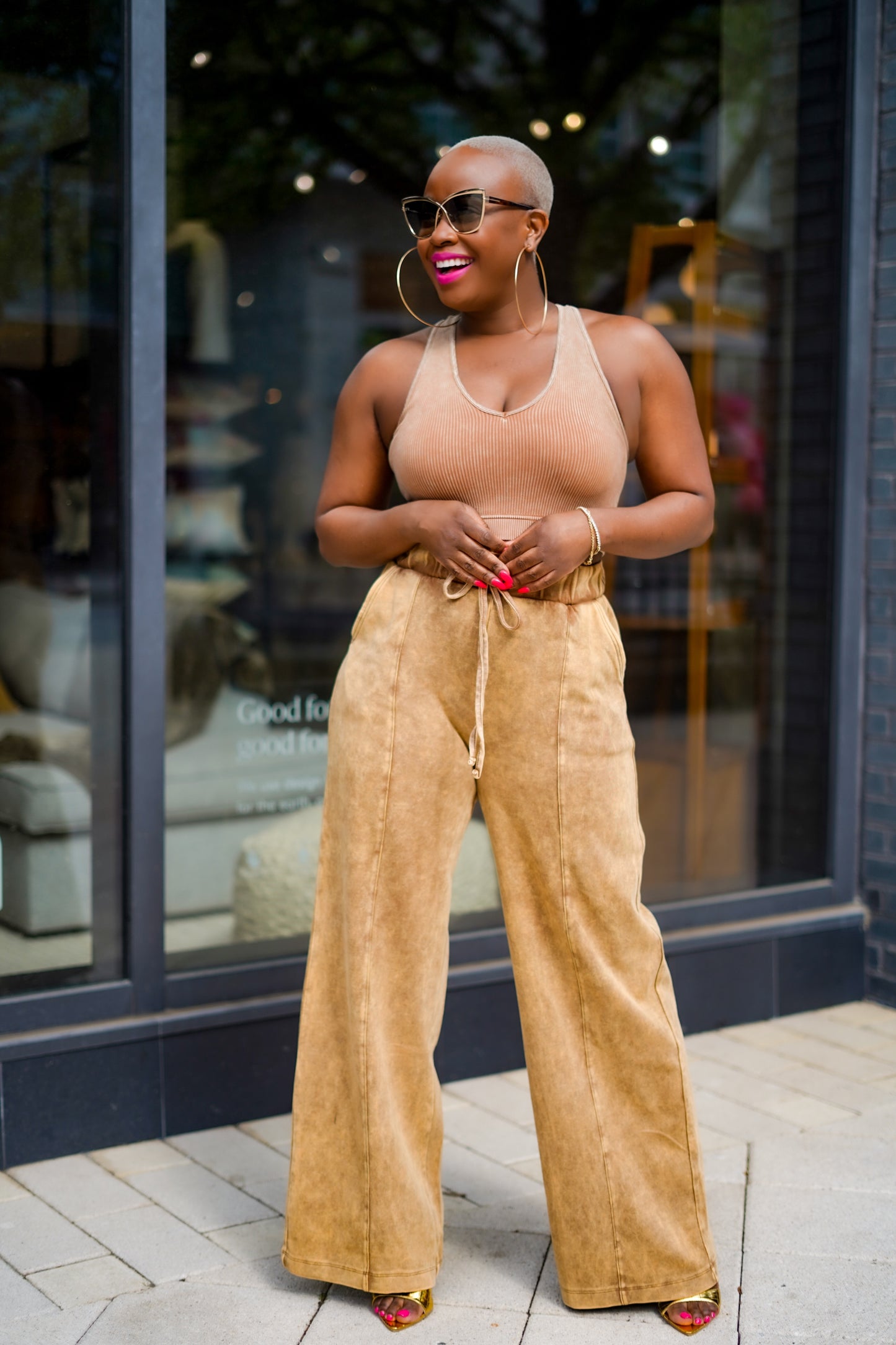 Bossy Cool Acid Wash Jogger Pants