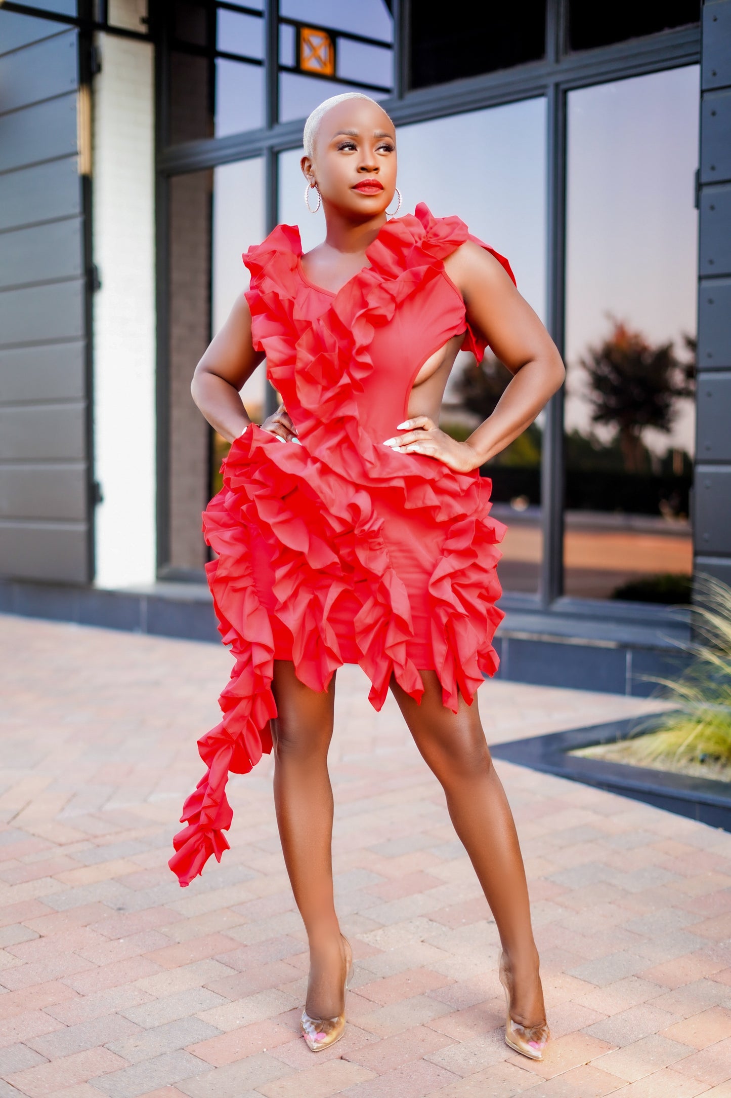 PLUS SIZE—Crimson Backless Birthday Dress—Will Ship The Week Of 11/10/25