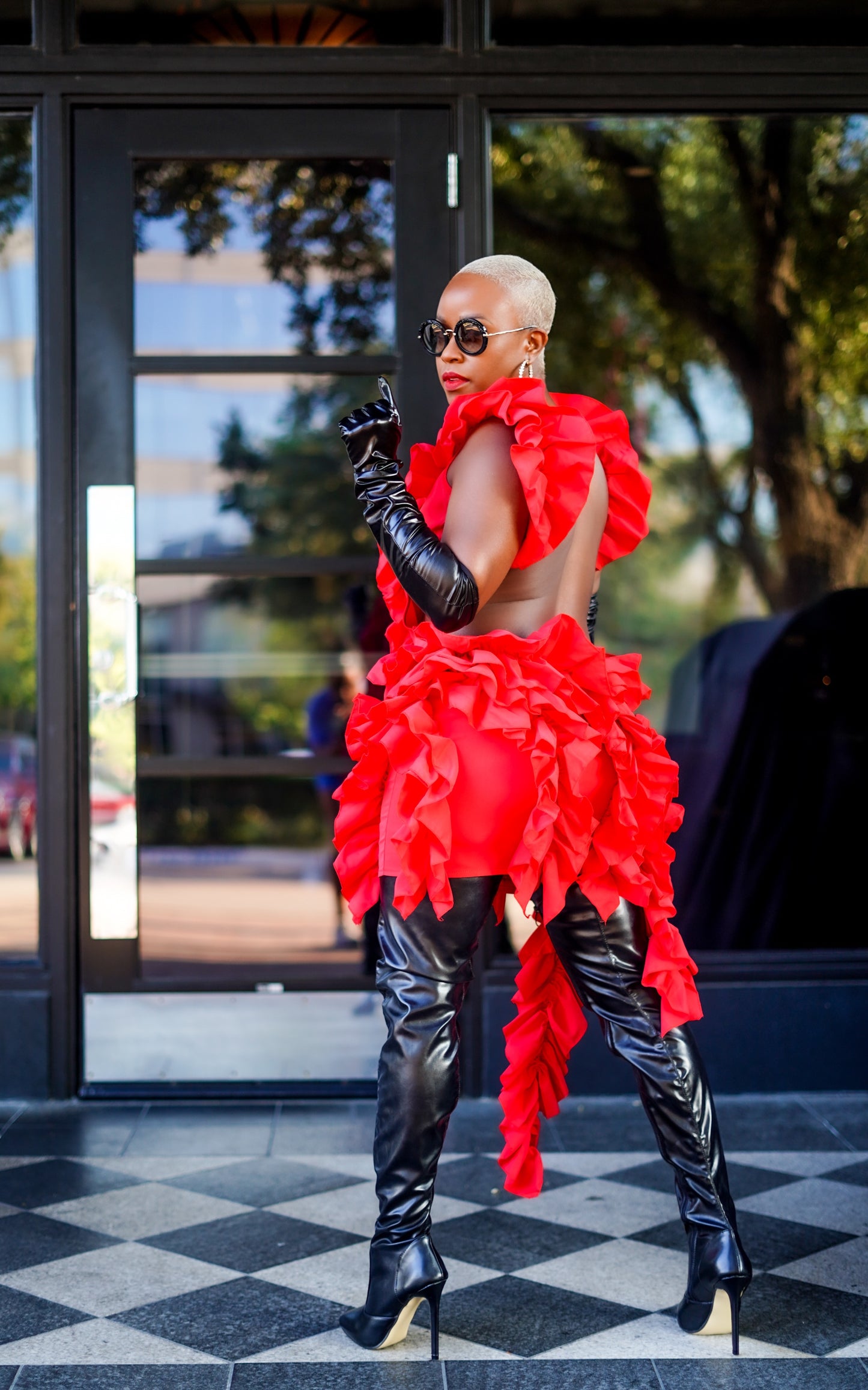 PLUS SIZE—Crimson Backless Birthday Dress—Will Ship The Week Of 11/10/25