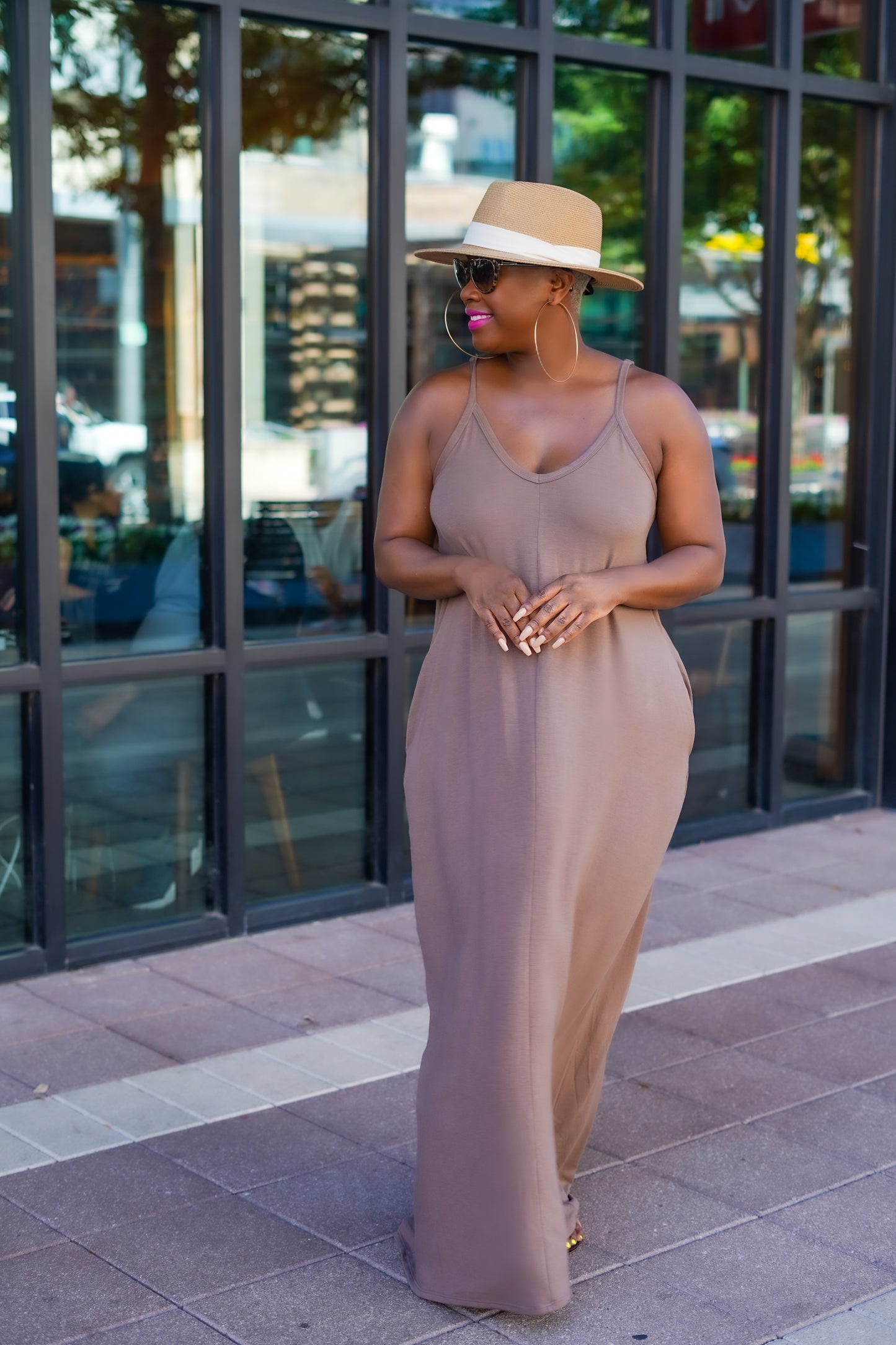 PLUS SIZE--Beachside Resort Maxi Dress (Latte)