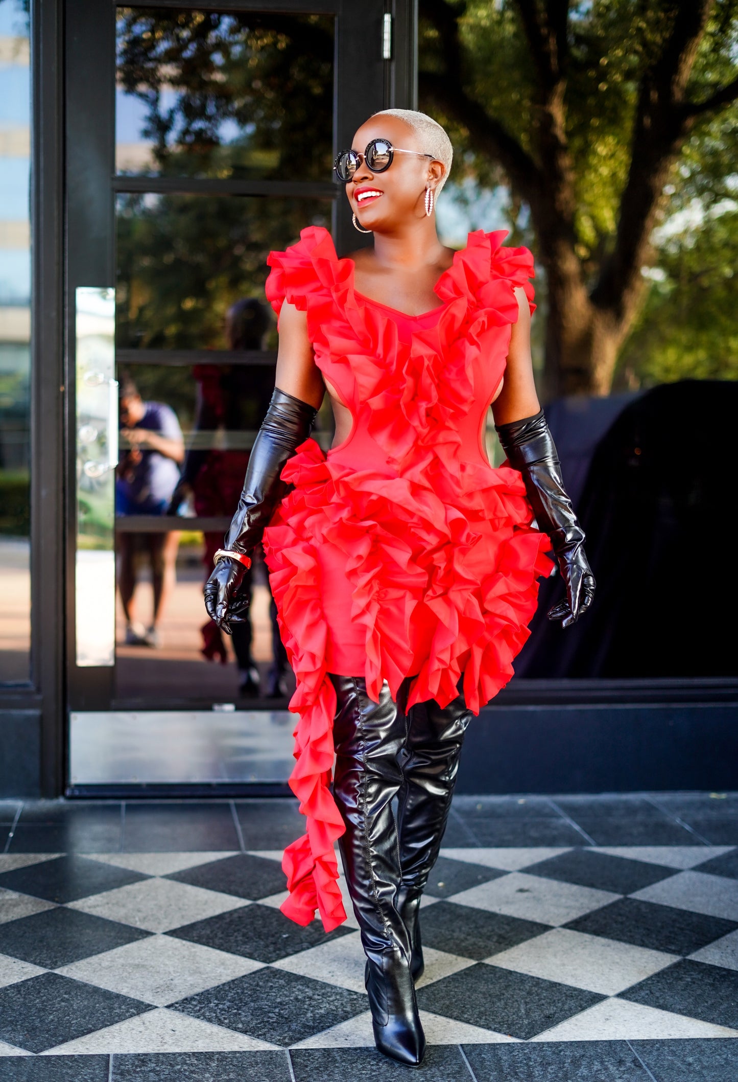 PLUS SIZE—Crimson Backless Birthday Dress—Will Ship The Week Of 11/10/25