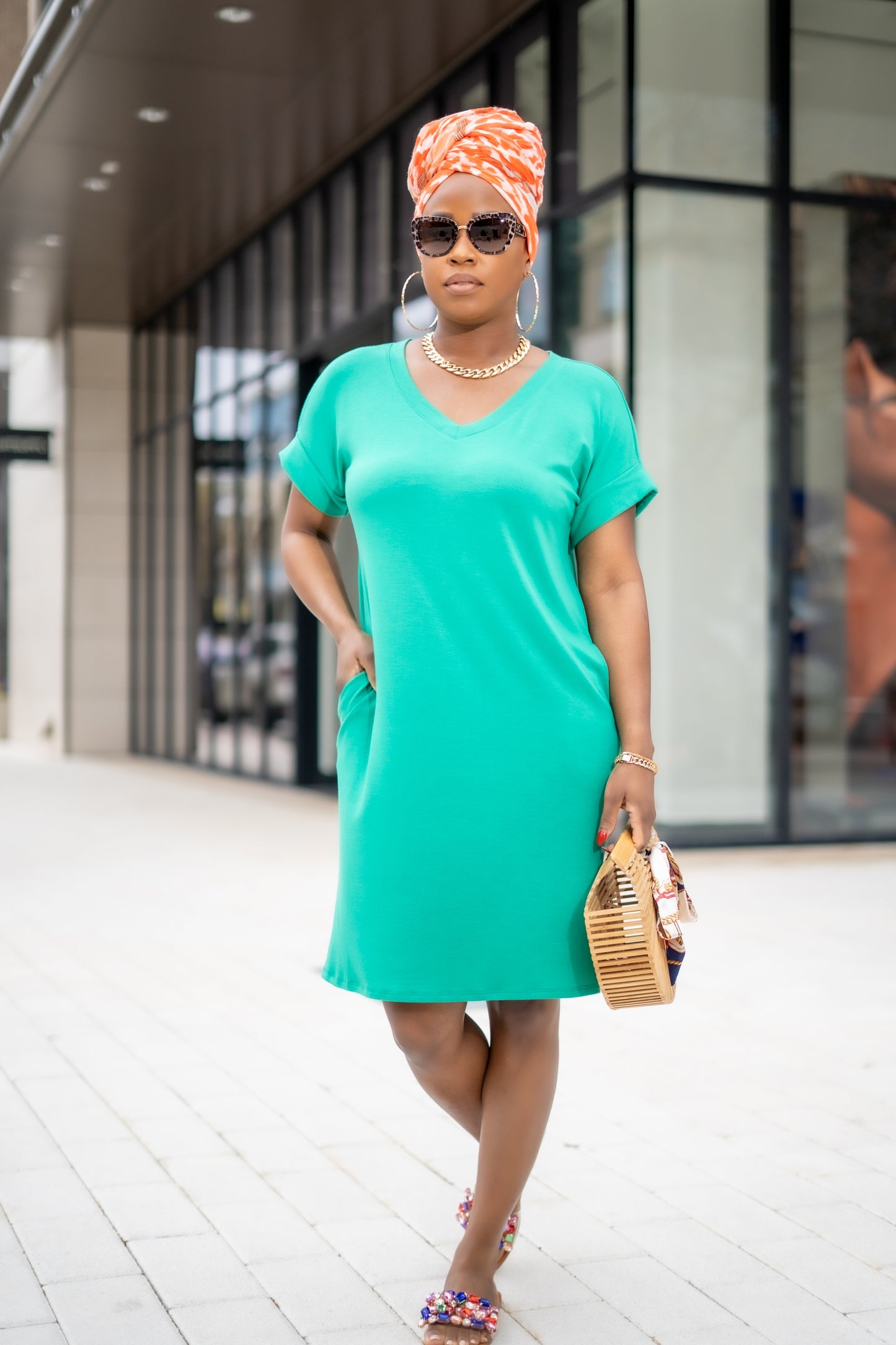 Emerald Boss Lady Knee Length Dress