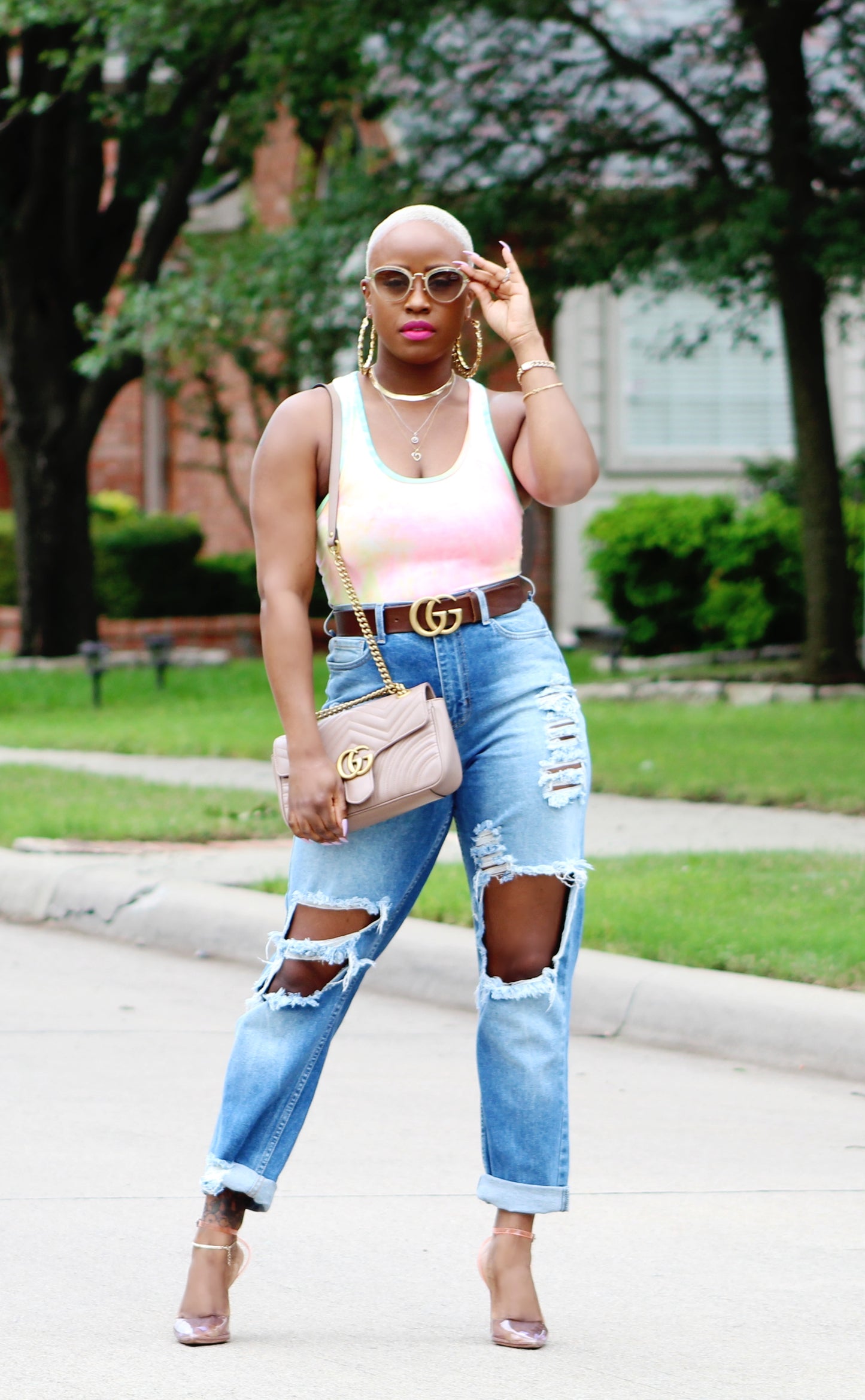 Distressed Boyfriend Jeans