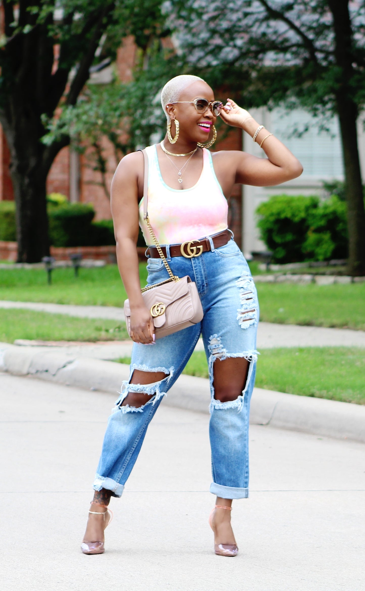 Distressed Boyfriend Jeans