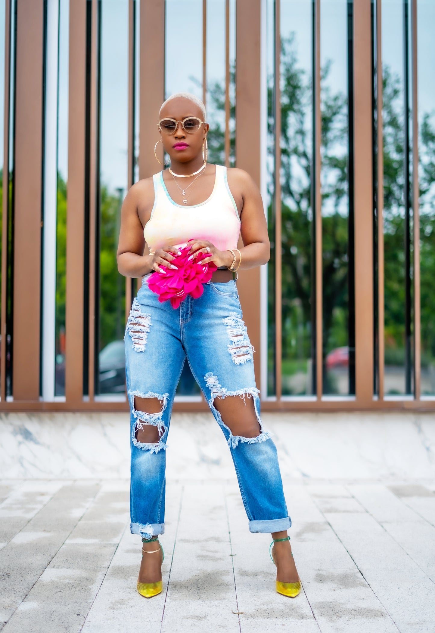 Distressed Boyfriend Jeans