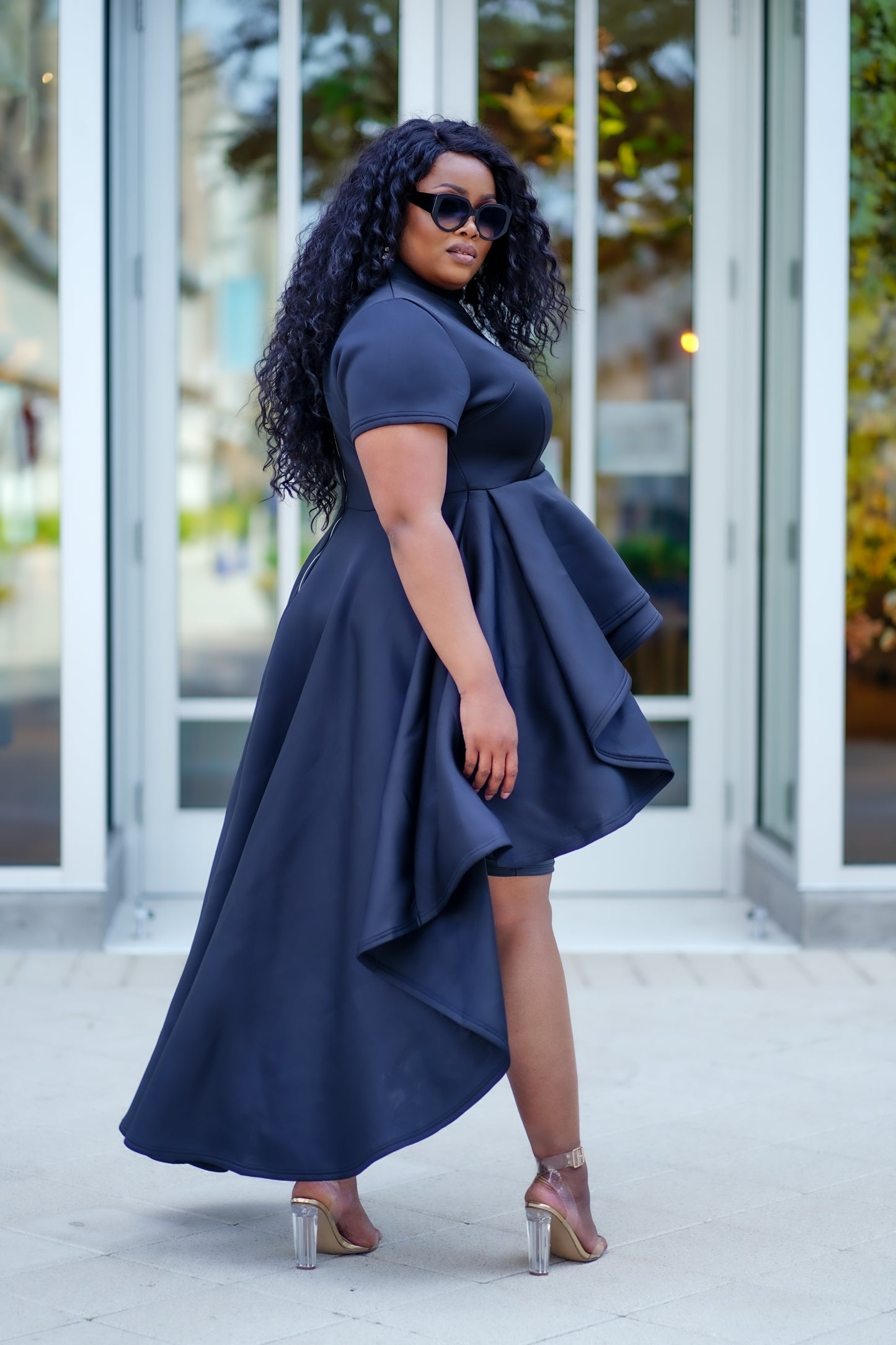 PLUS SIZE--All Eyez On Me Hi-Lo Peplum Top