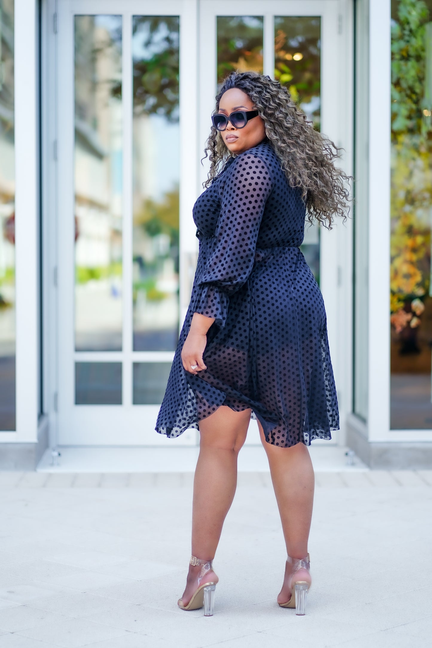 PLUS SIZE--Sexy N' Sheer Midi Dress