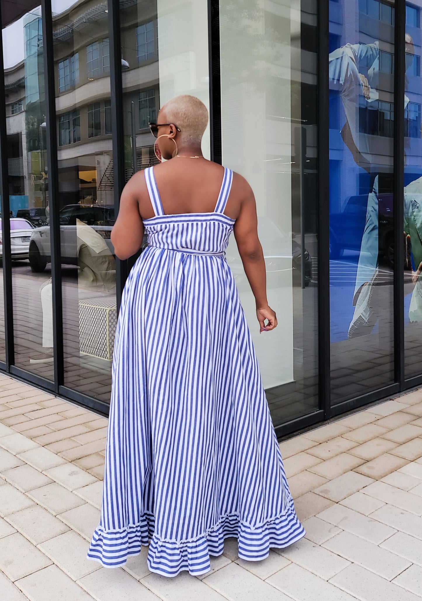 Vineyard Vacation Striped Maxi Dress