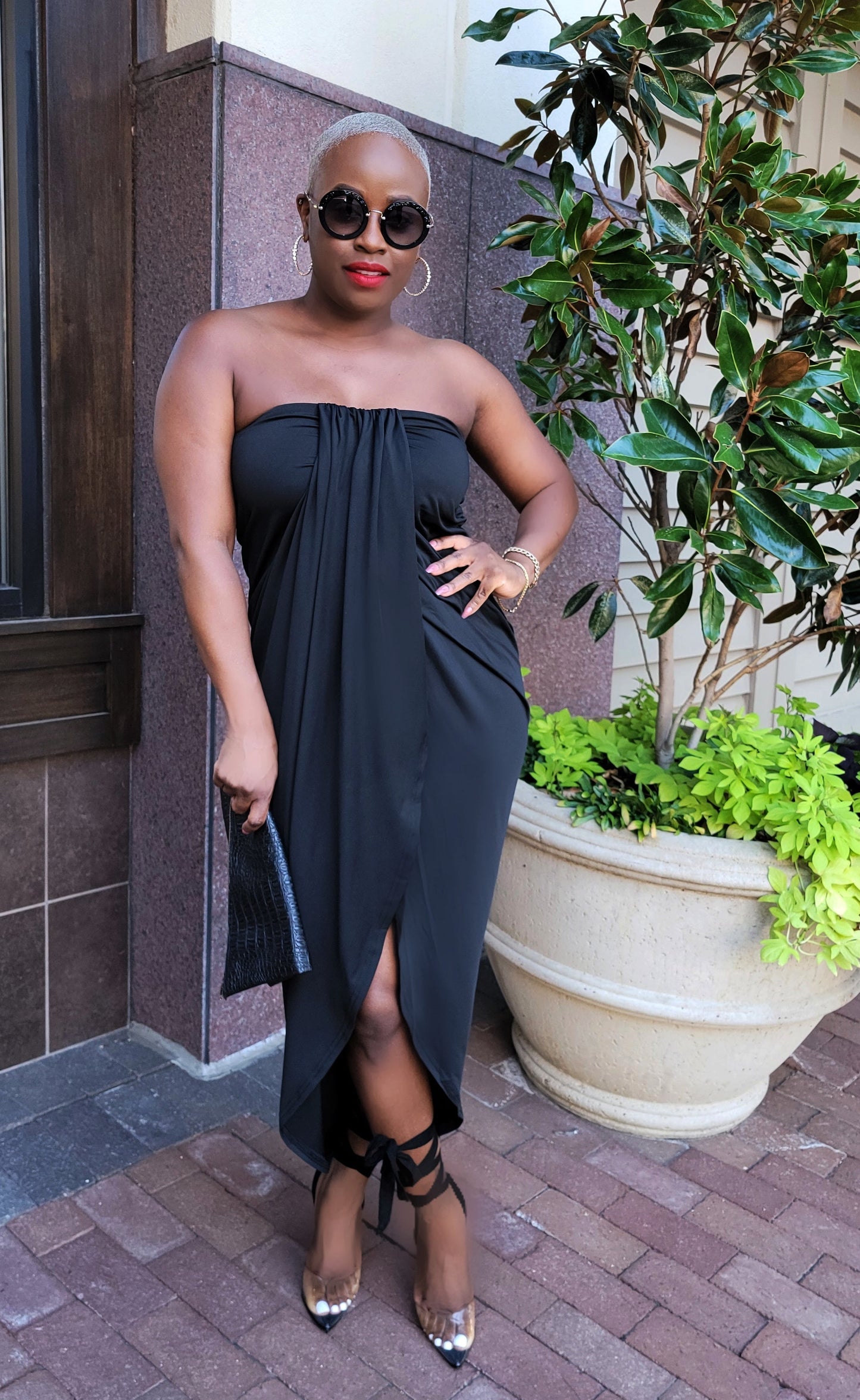 Evening Party Ruched Midi Dress