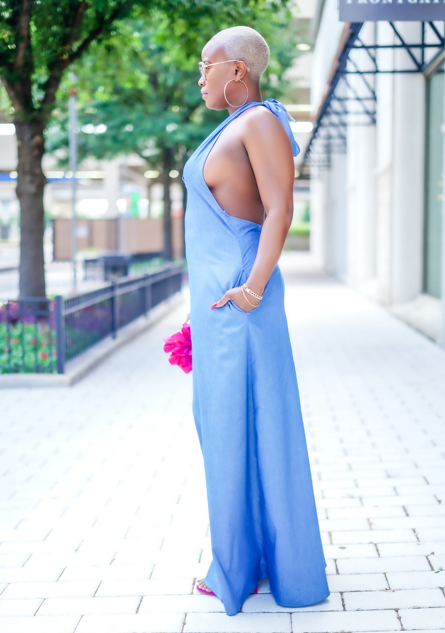 Elegant Denim Maxi Dress