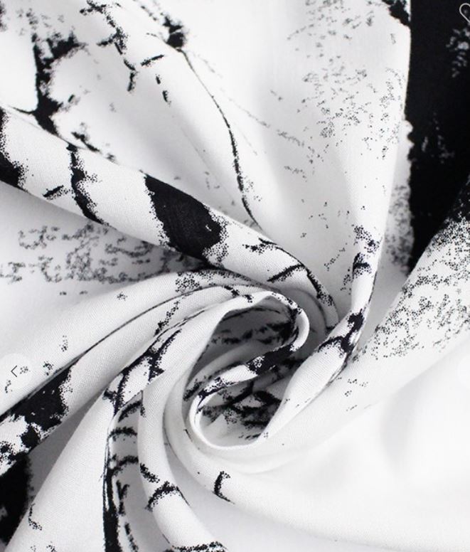 Black & White Tie Dye Mock Neck Jumpsuit