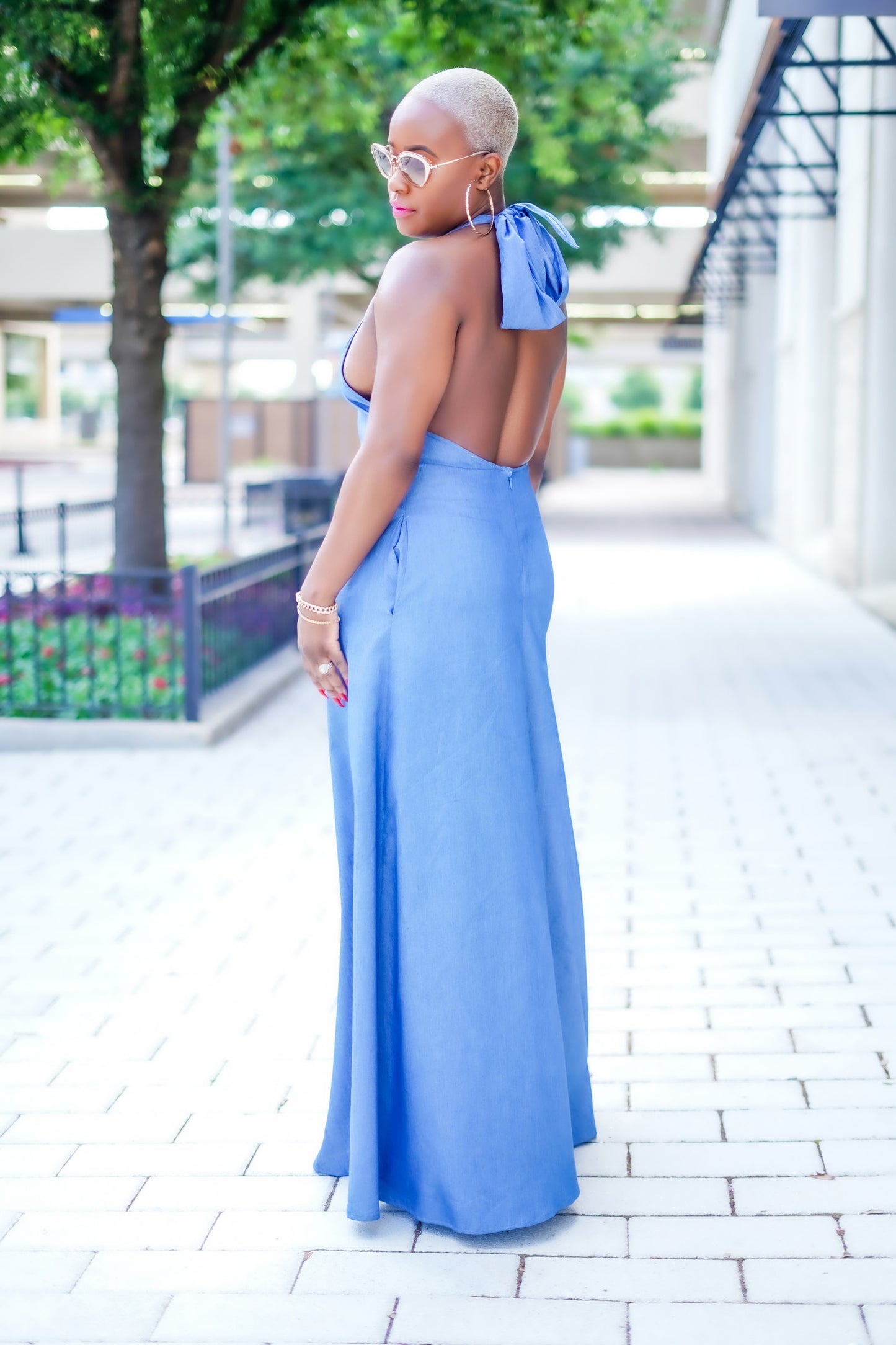 Elegant Denim Maxi Dress