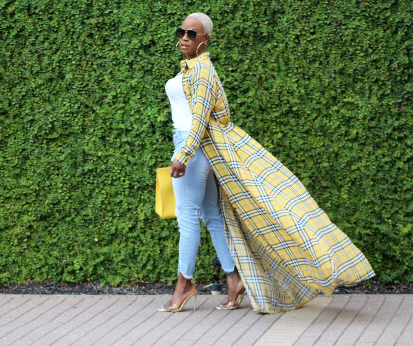 PLUS SIZE--Hello Sunshine Plaid Maxi Dress