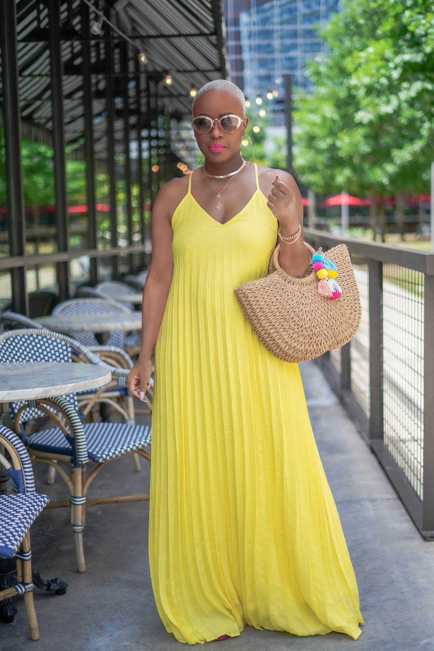 Love & Lemons Pleated Maxi Dress