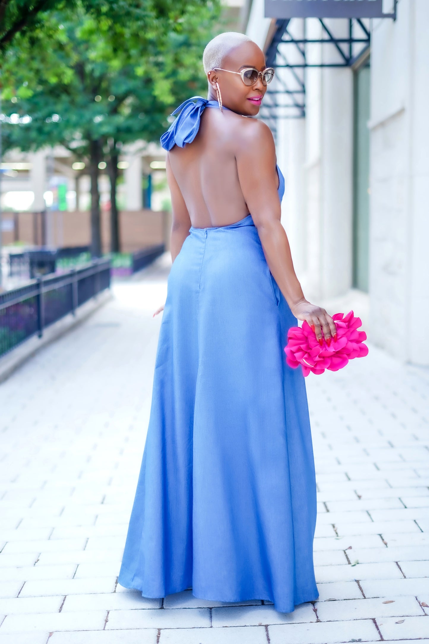Elegant Denim Maxi Dress