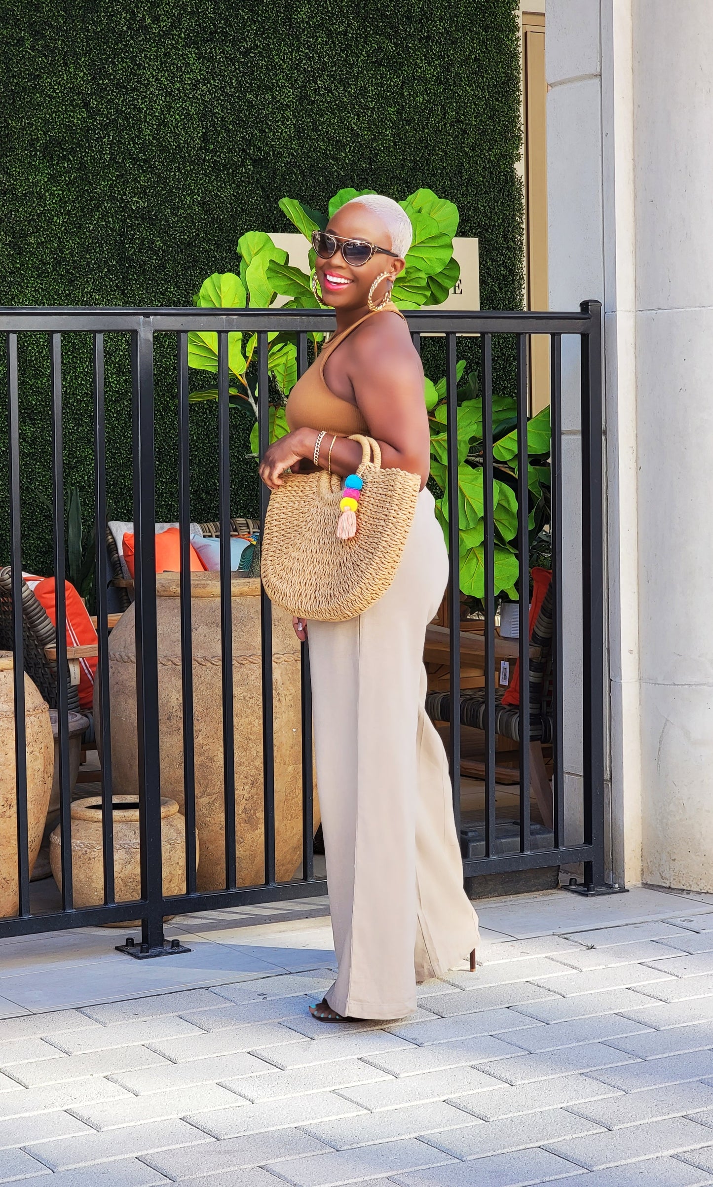 PLUS SIZE--Summer Resort Linen Pants (Mocha Tan)