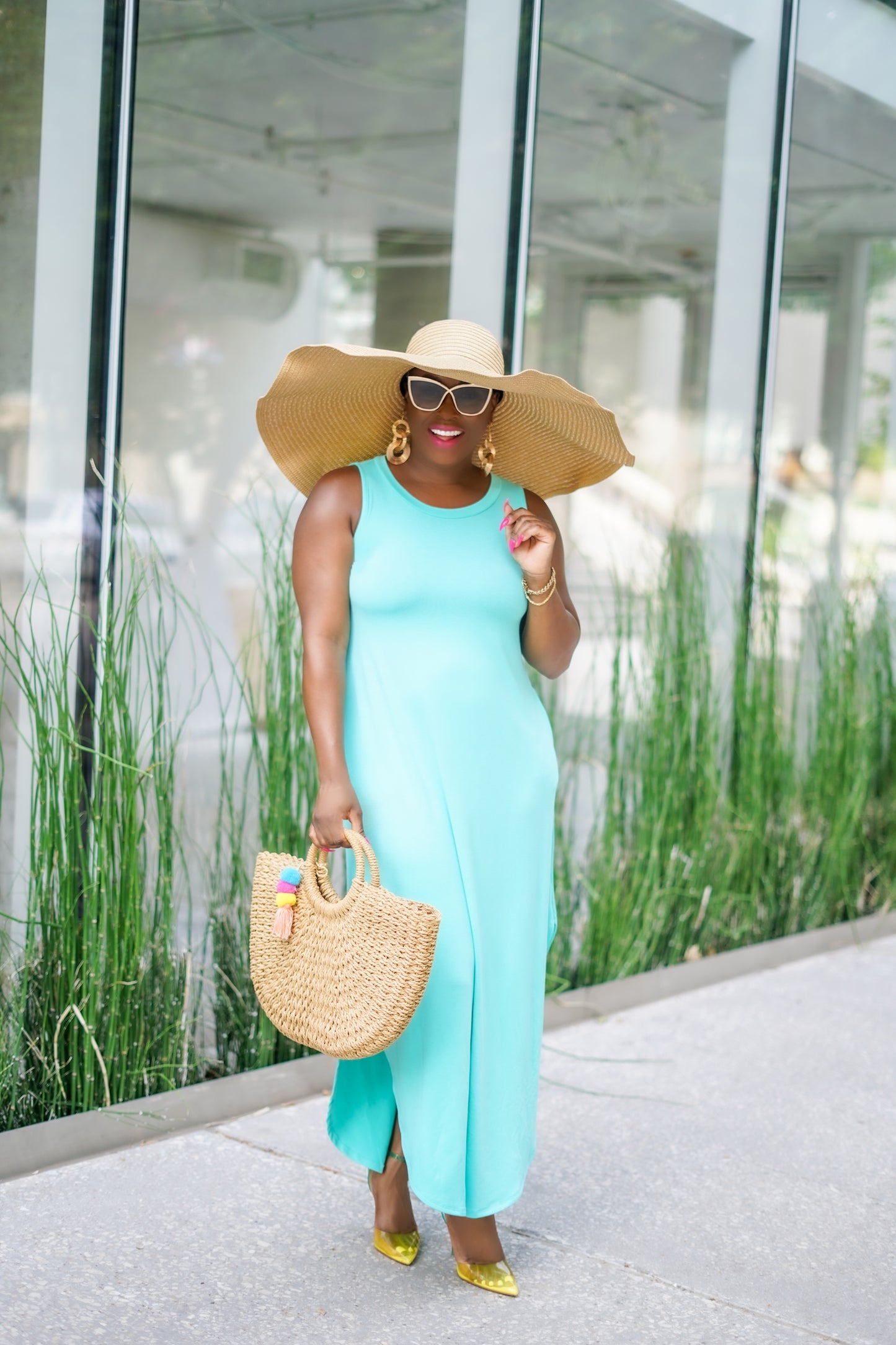 Classy Casual Sleeveless Maxi Dress (Mint)