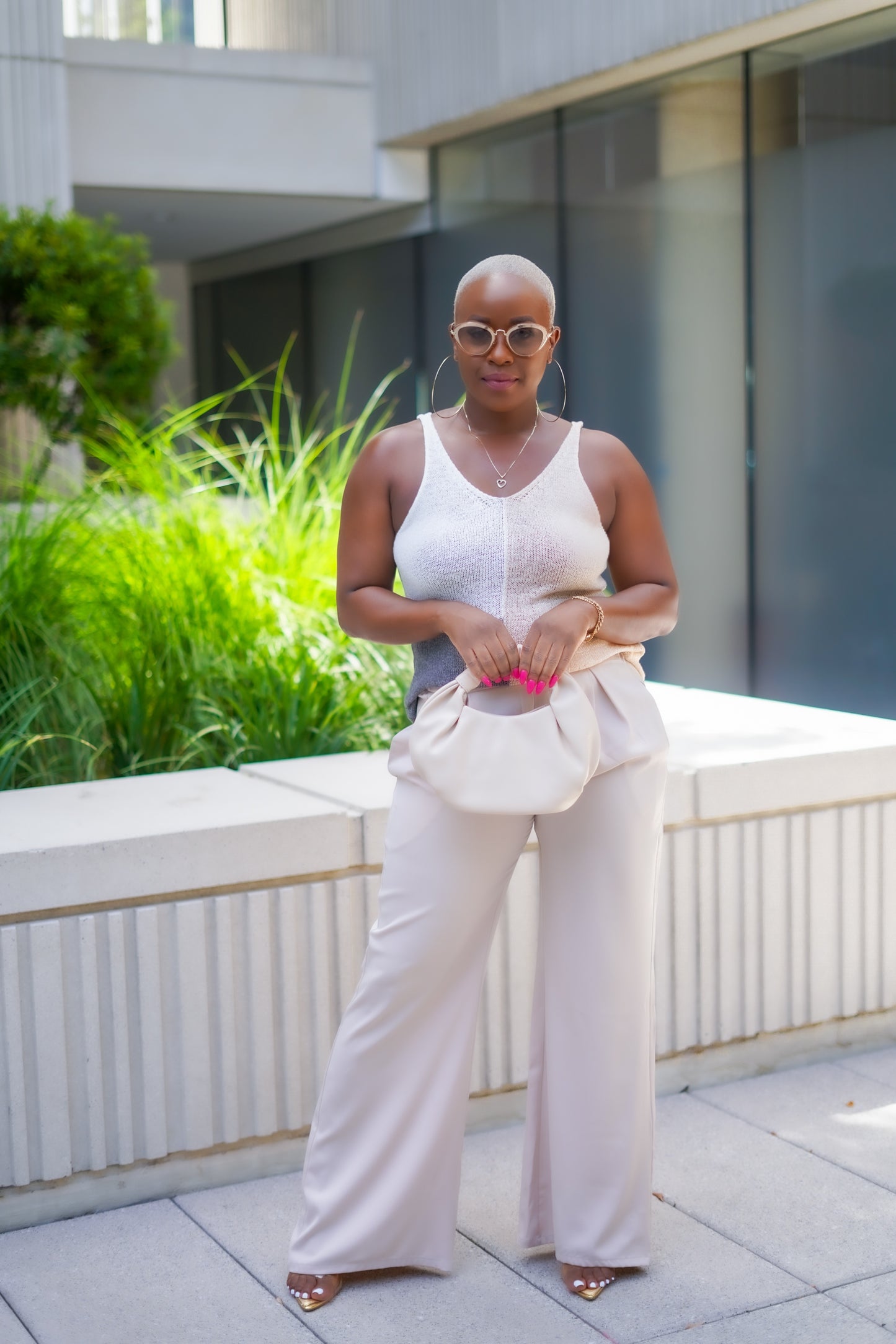 Pleated Wide Leg Satin Pants