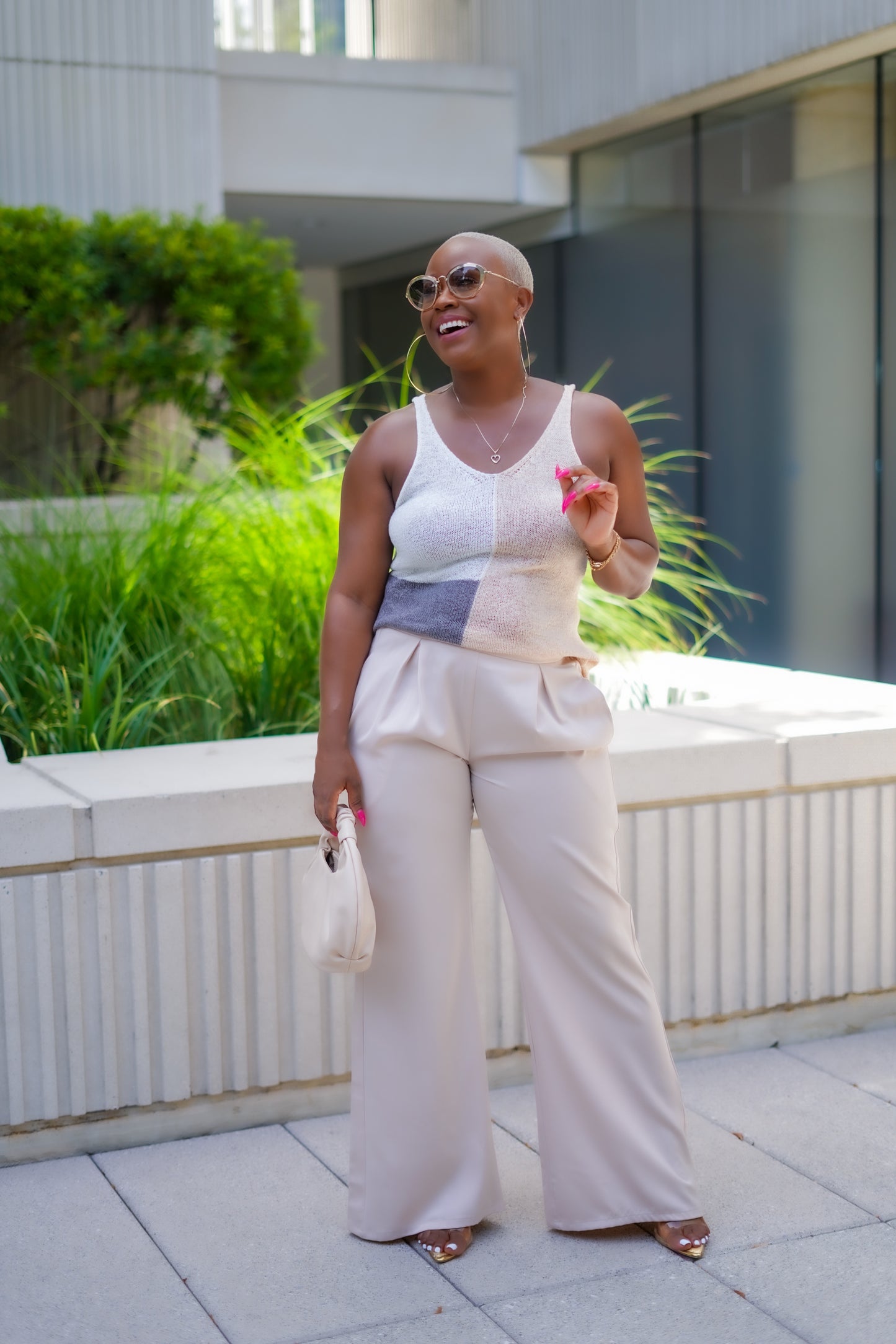 Pleated Wide Leg Satin Pants