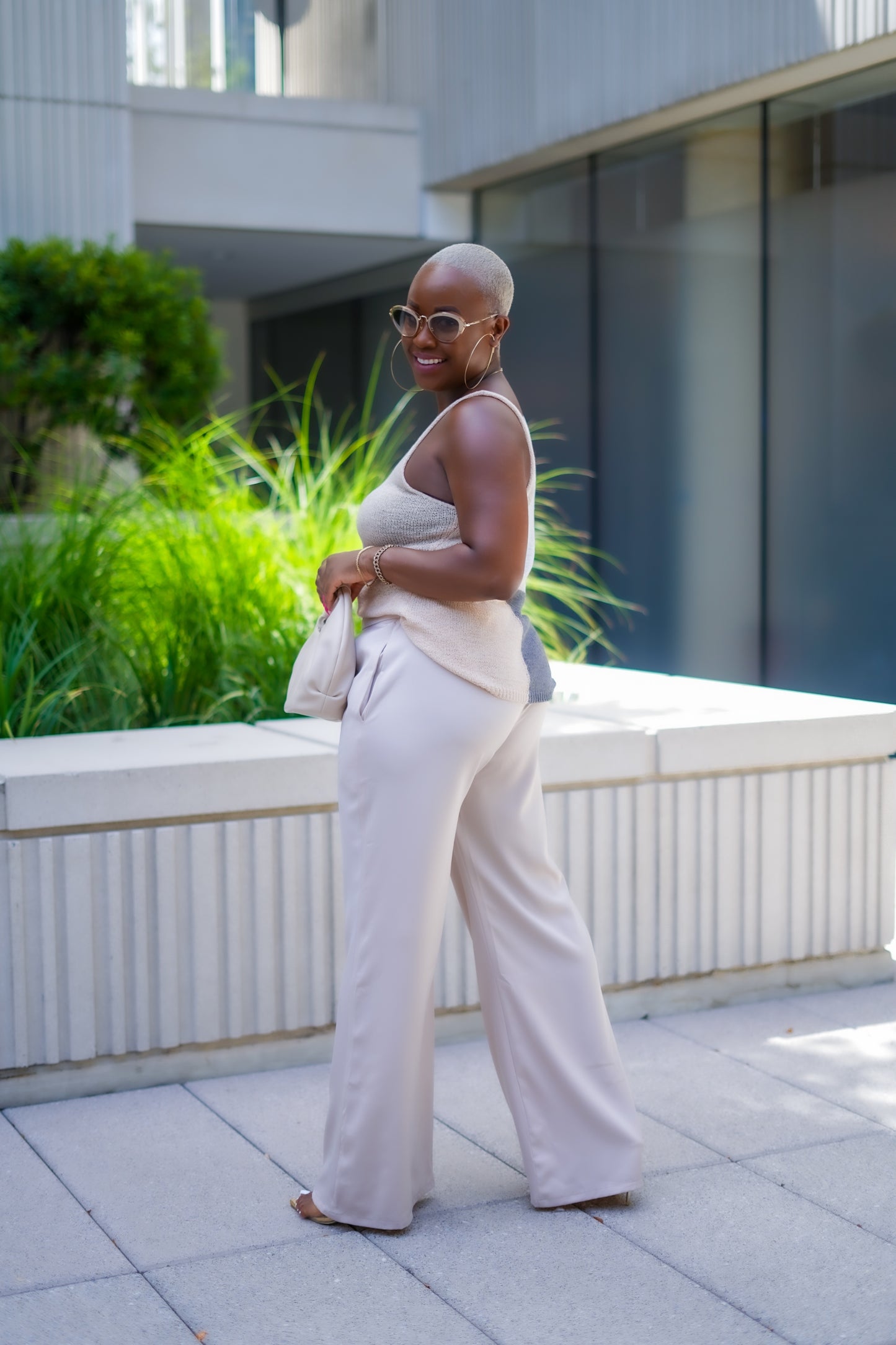 Pleated Wide Leg Satin Pants