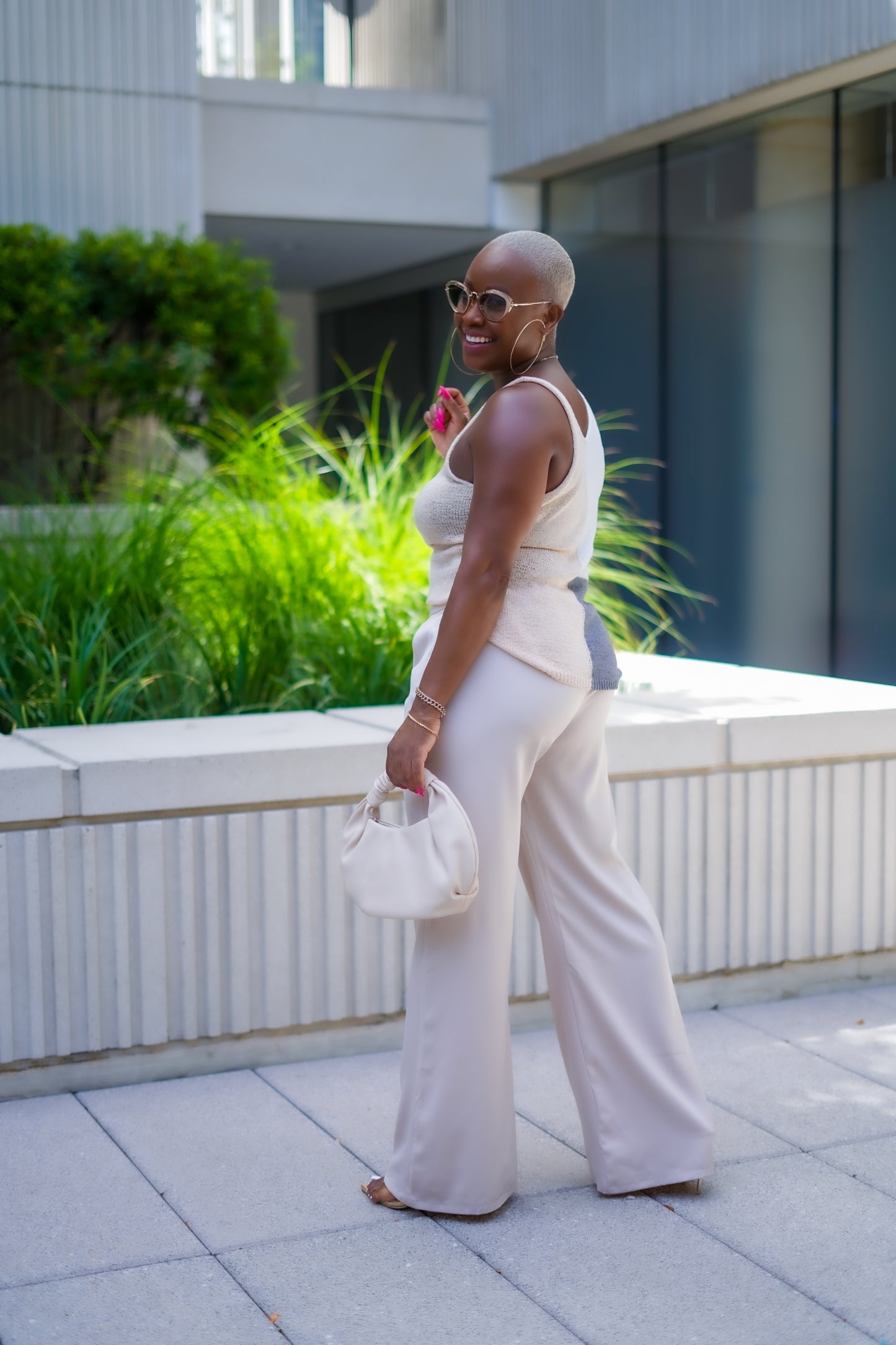 Pleated Wide Leg Satin Pants