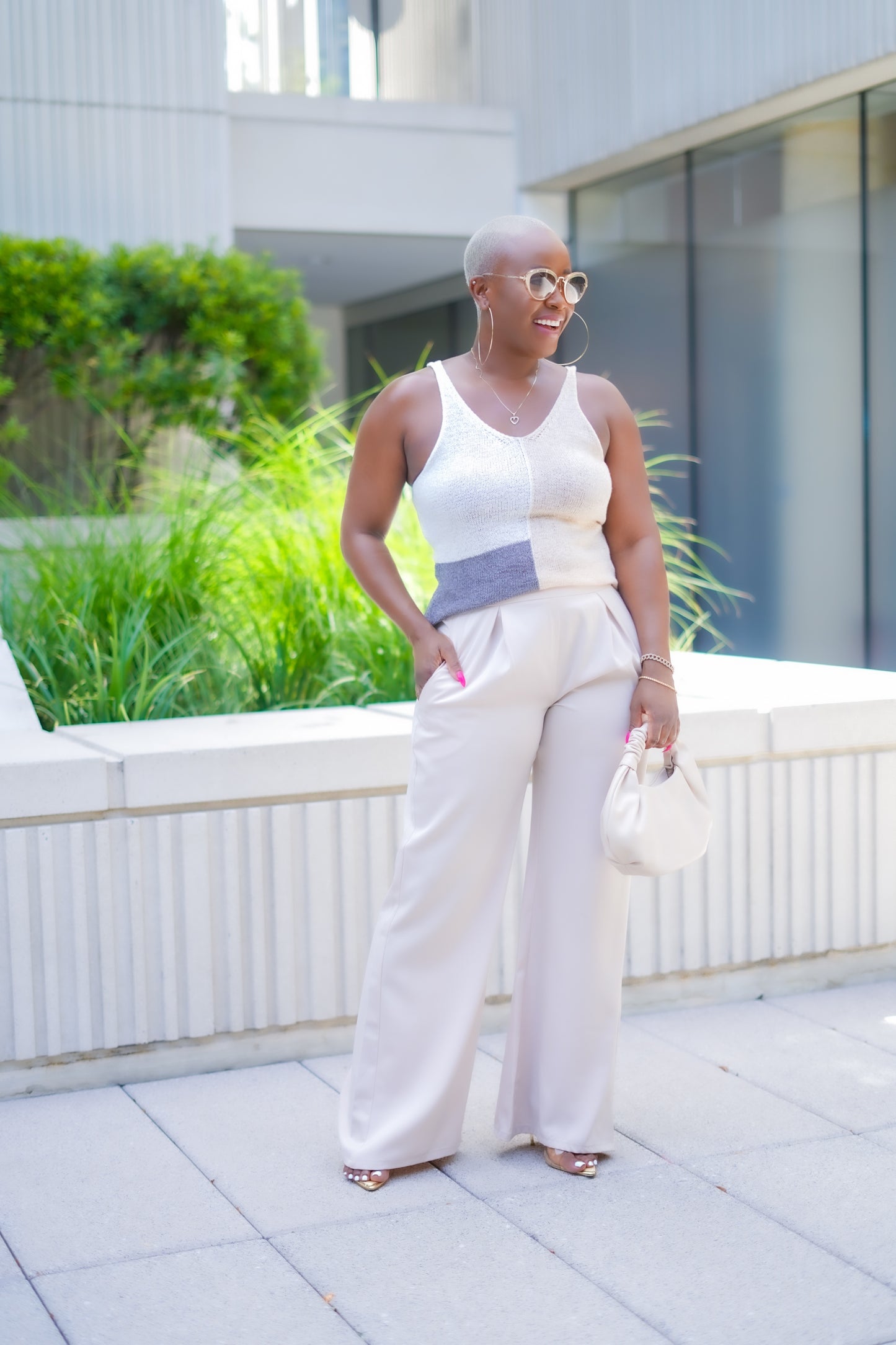 Pleated Wide Leg Satin Pants